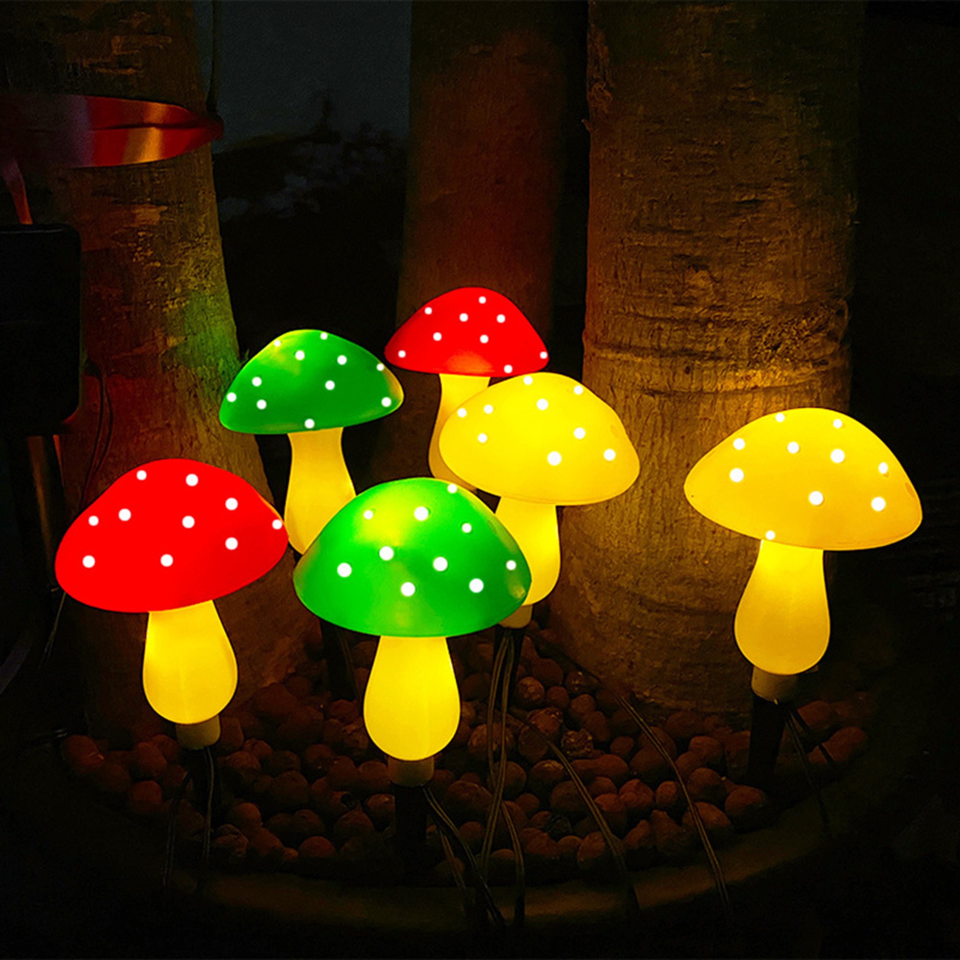 8 Modes Solar Mushroom Light For Garden Outdoor Decor Waterproof Pathway Lamp Yard Landscape Hallow 7