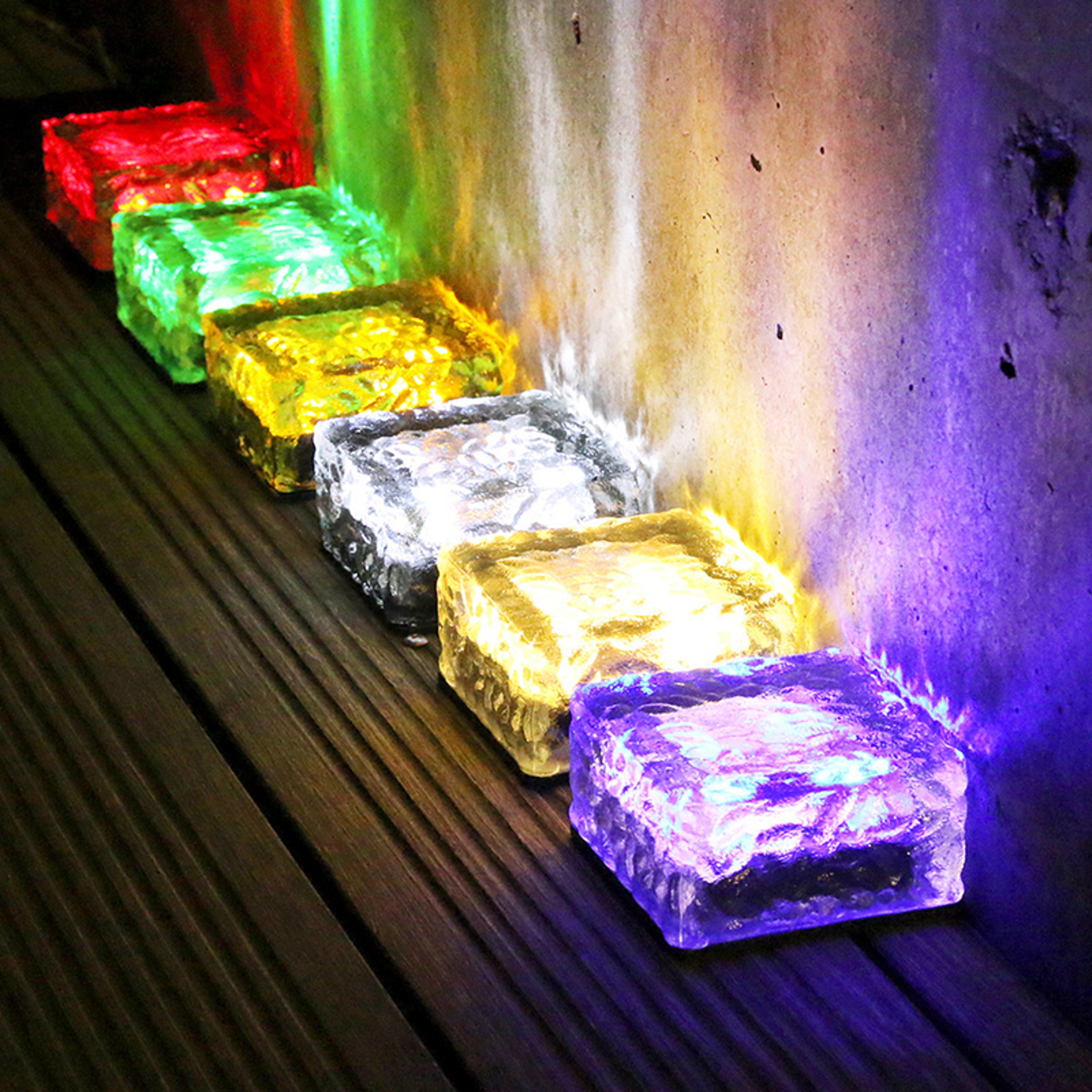 Outdoor Solar Brick Ice Cube Light Waterproof LED Landscape Lamp, Step Path Pathway Garden Yard Party Christmas Lighting – view 1