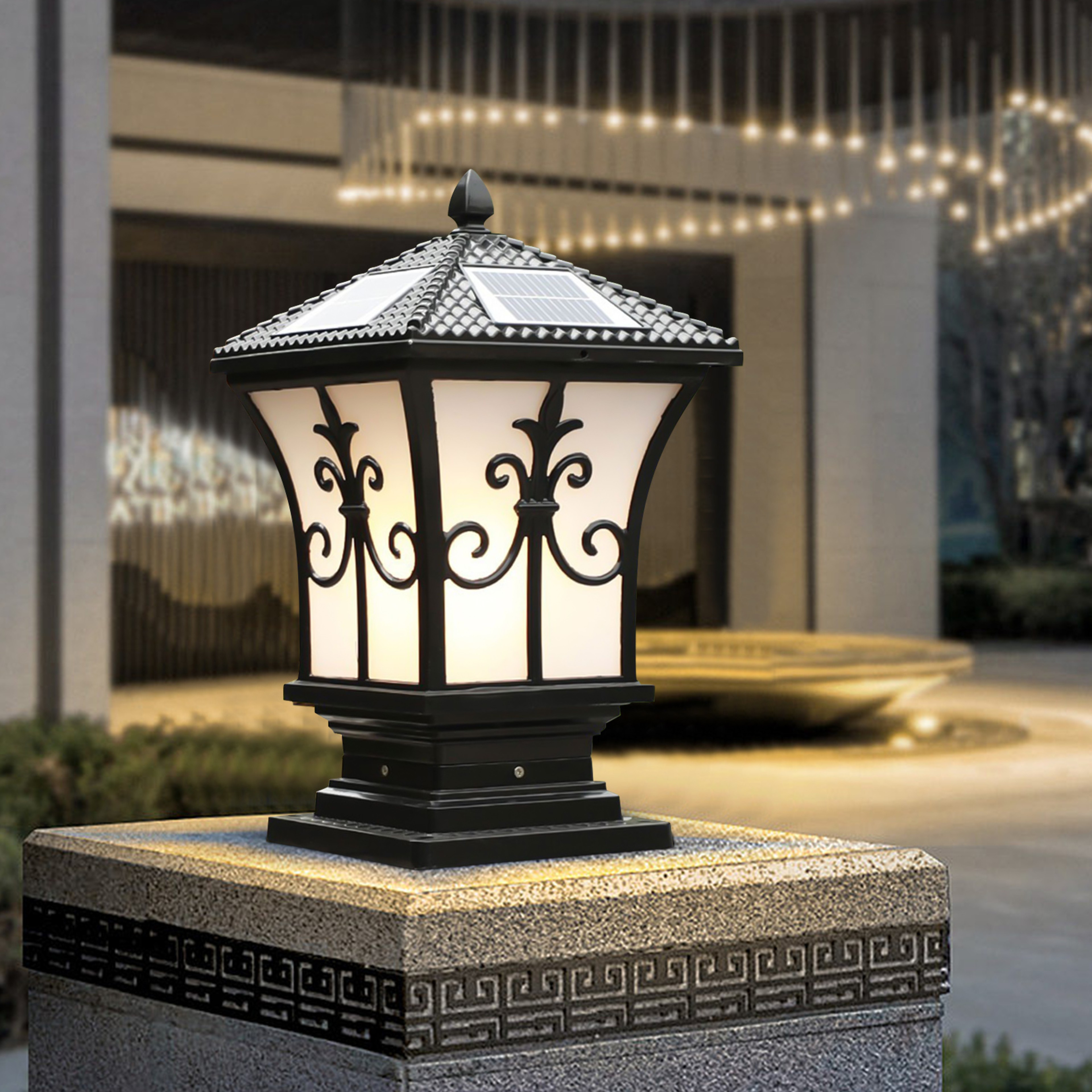 Solar Powered Metal Post Lights for Yard, Driveway Fence LED Outdoor Pillar Lamp, Waterproof Decorative Fence Light – view 6