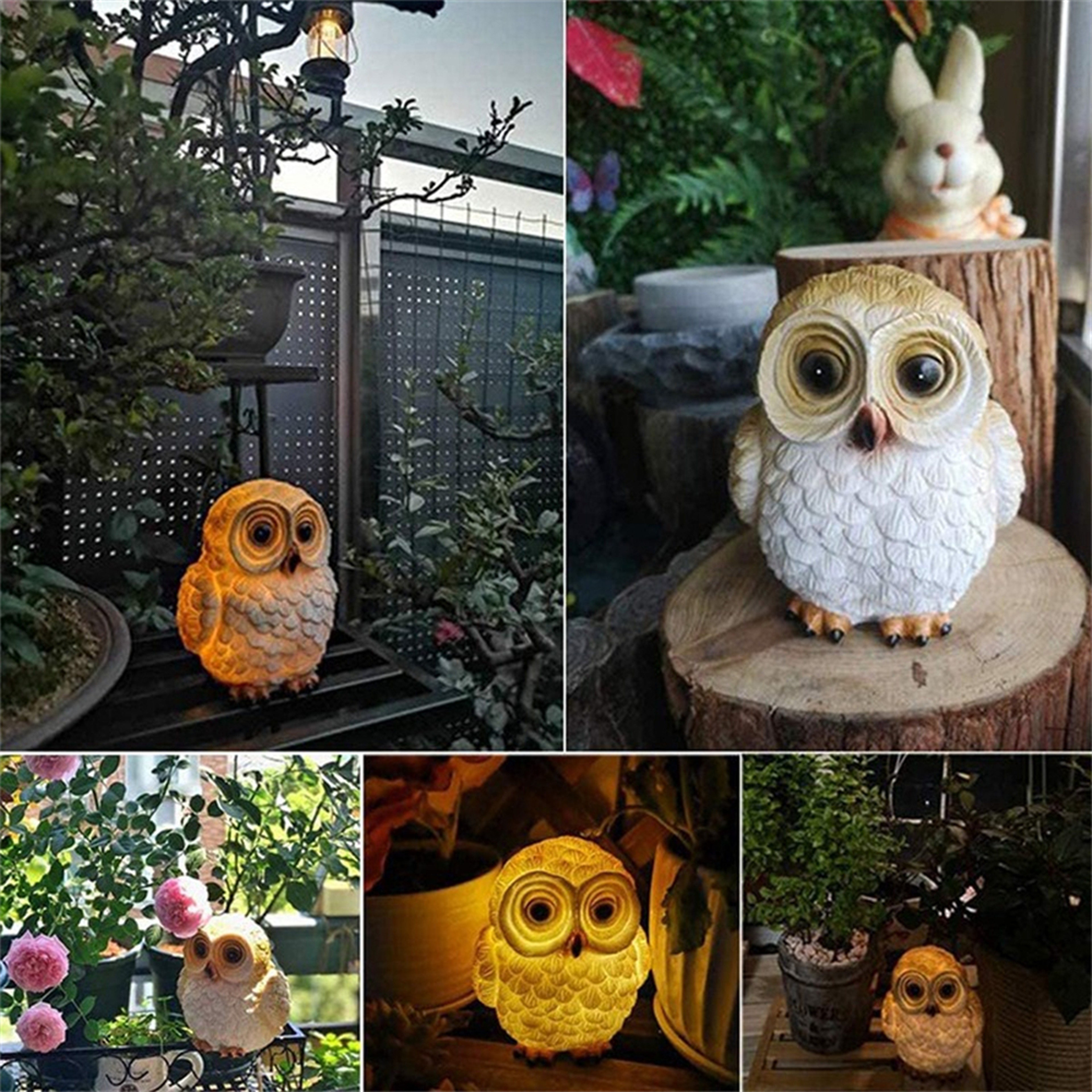 Outdoor Solar Owl Garden Lights, Waterproof Owl Decorative Statue for Pathway, Lawn Ornaments, Yard Decorations, Garden – view 4