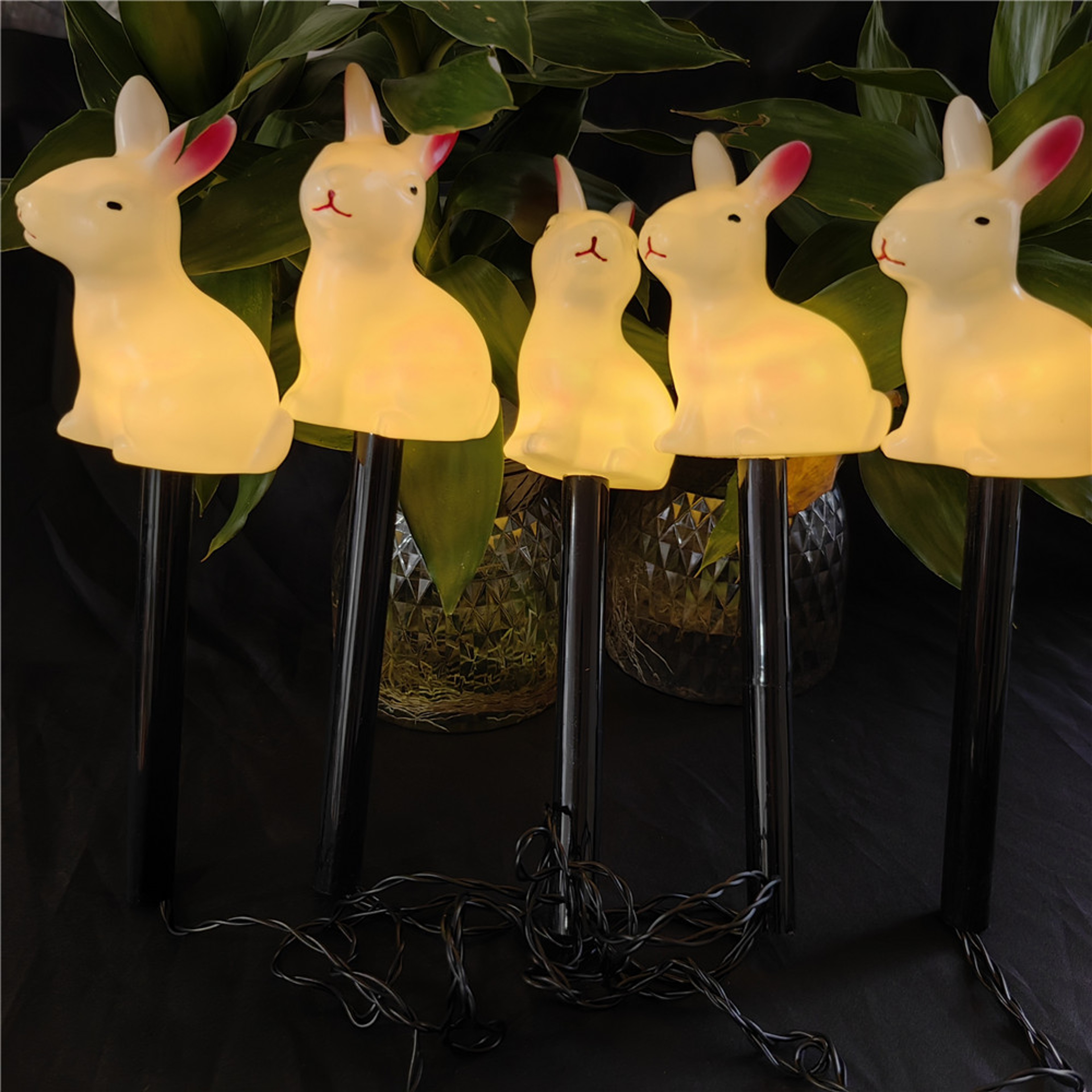 Solar Rabbit Easter Bunny Lights Outdoor, LED Garden Decor Pathway Lighting, Lawn Ground Plug Set – view 5