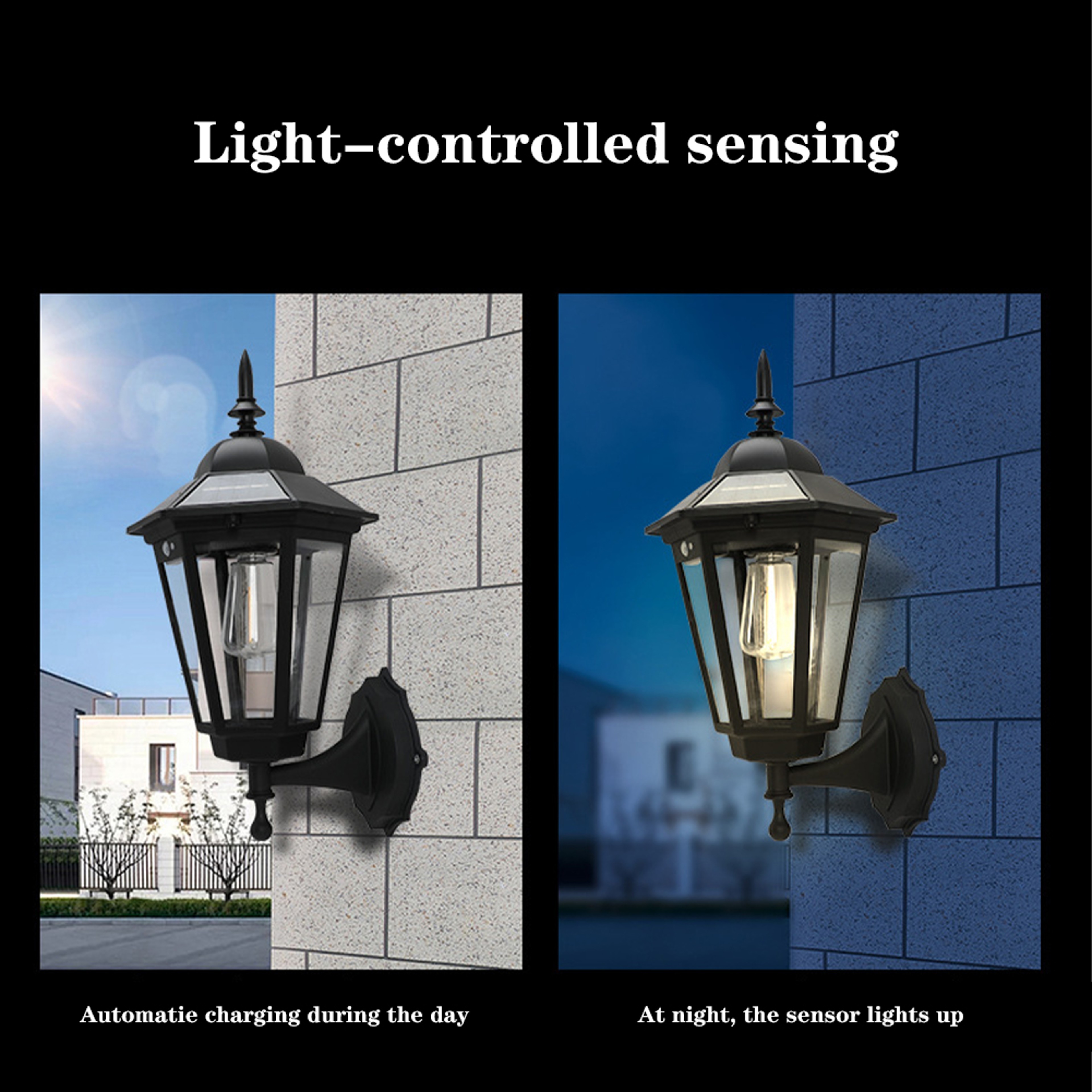 Outdoor Solar Flame Hanging Lantern Lights, IP65 Wall Mounted Lights, 3 Mode Solar Lamp for Patio Fence Garden Decor – view 3