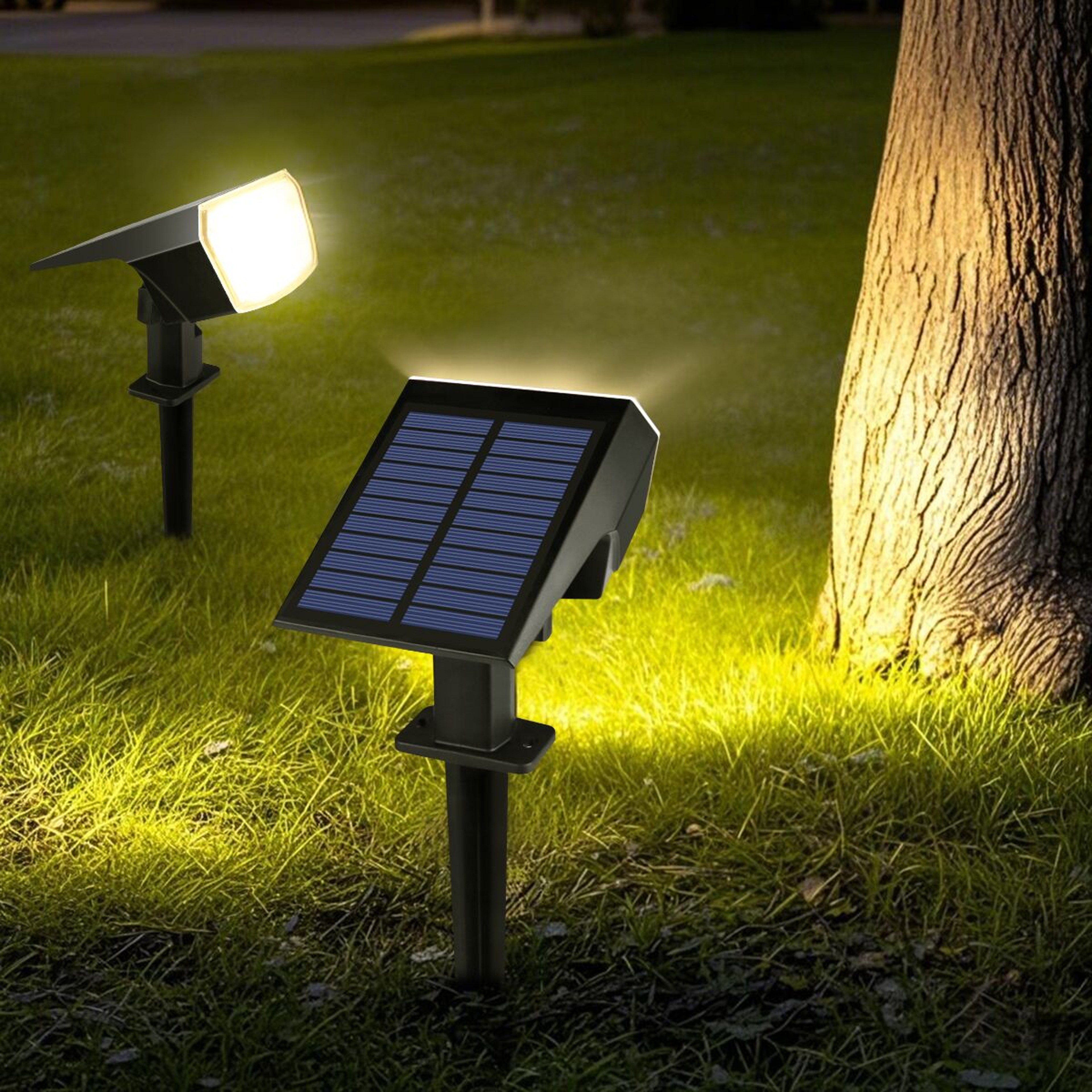 Waterproof Garden Landscape Lawn Solar Spotlight, 3 Modes Dimmable Outdoor Lights for Patio, Driveway, Walkway, Yard – view 1