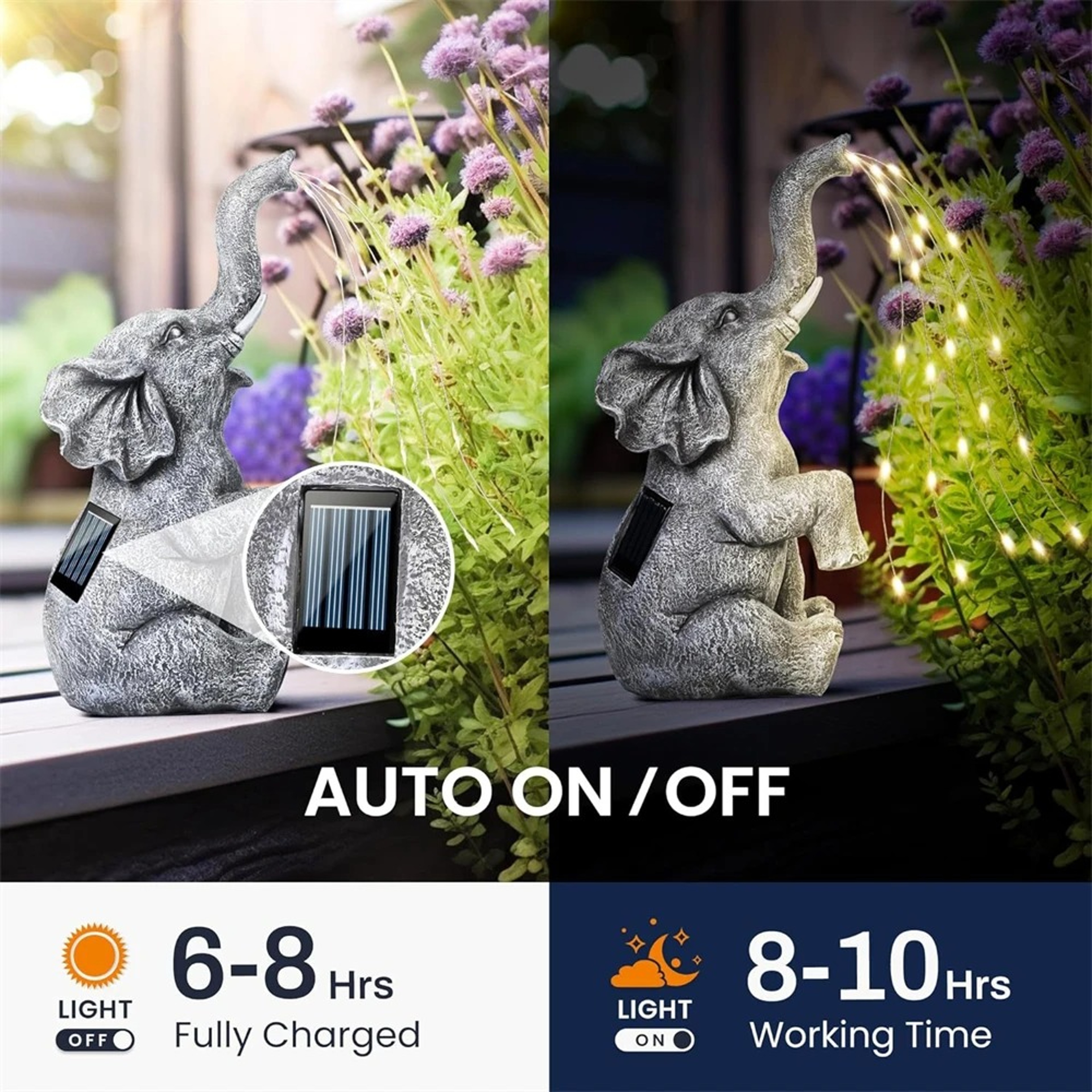 Outdoor Solar Elephant Statues String Lights For Garden Decor Lawn Ornaments Birthday Gifts For Wom 1