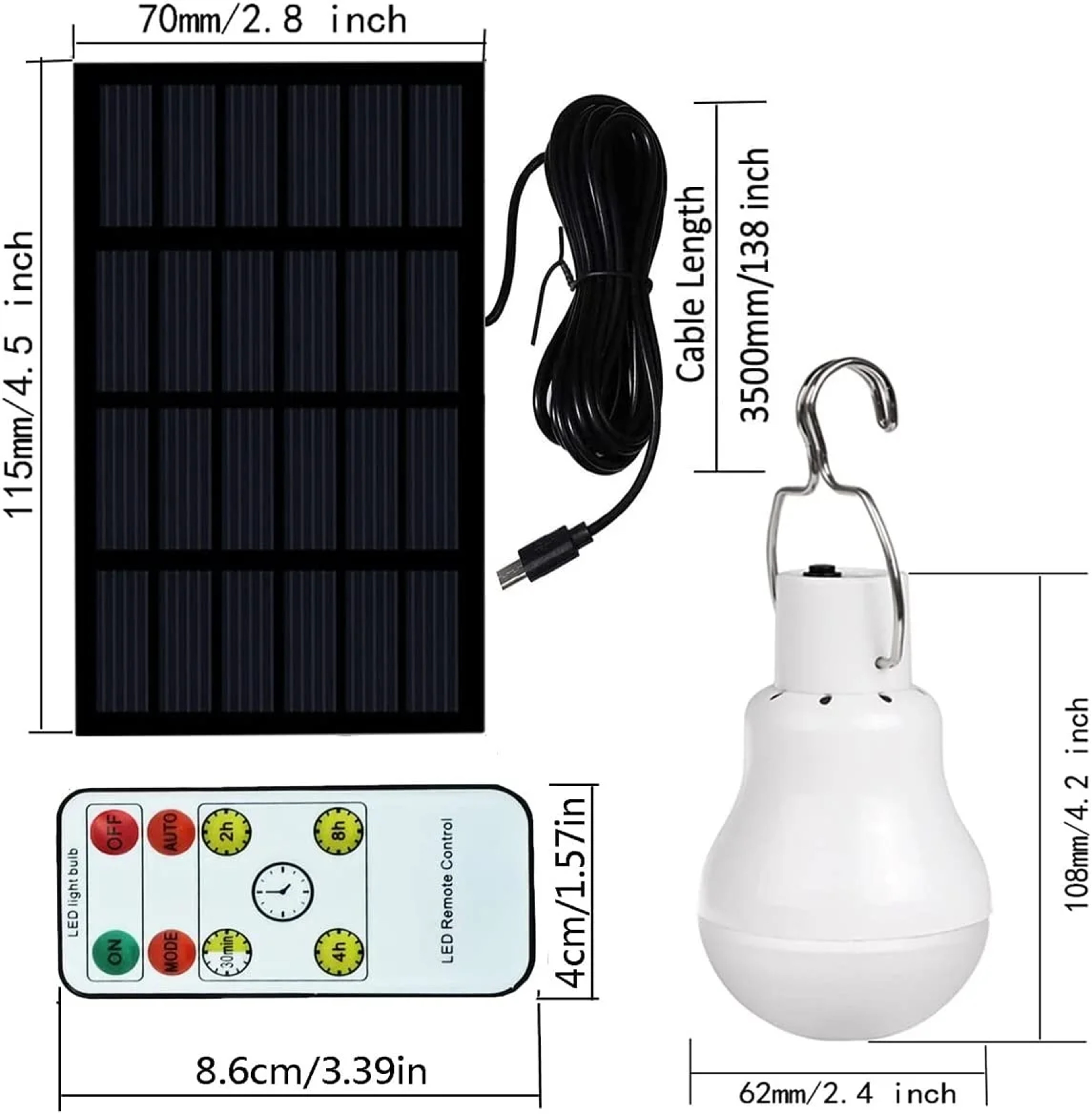 Waterproof LED Solar Bulb Light Outdoor USB Charged Hanging Emergency Lamp, Portable Sunlight Powered Indoor Lighting – view 8