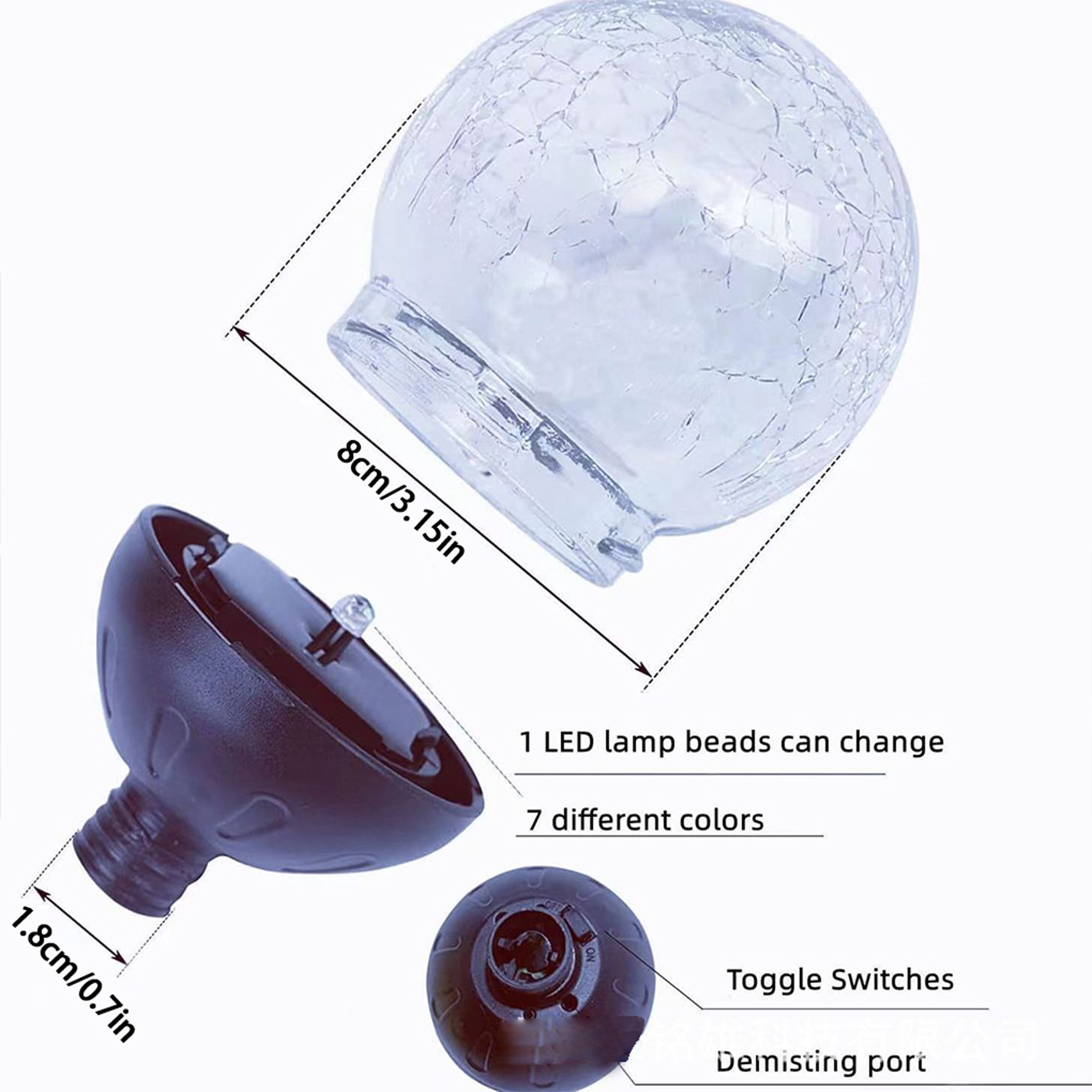 Waterproof LED New Garden Solar Lights Cracked Glass Ball for Outdoor Decor, Pathway Patio Yard Lawn Lighting – view 2