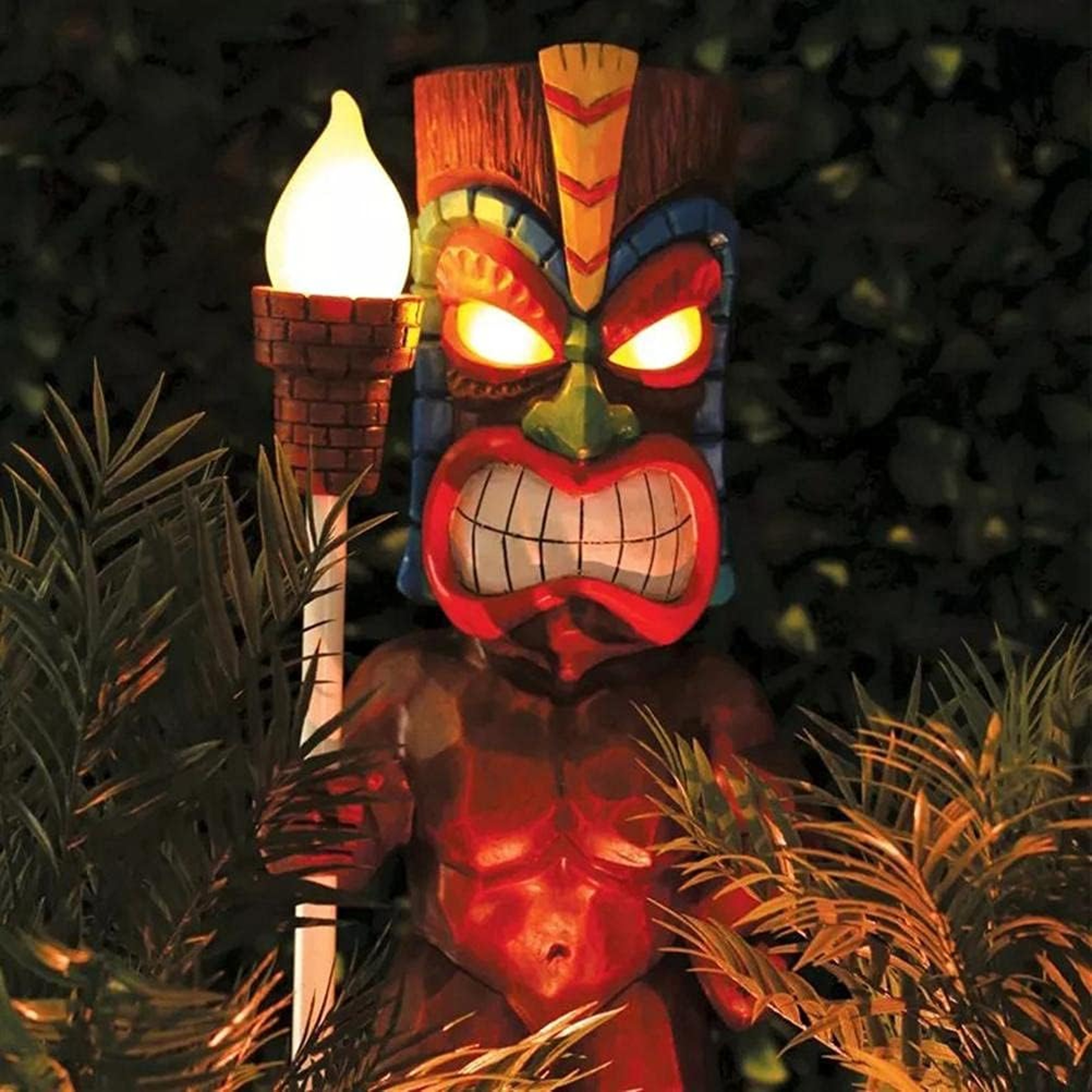 Solar Tiki Lights Outdoor Statues Backyard, Tiki Totem Decor for Hawaiian Party, Tropical Garden Patio Decor – view 7