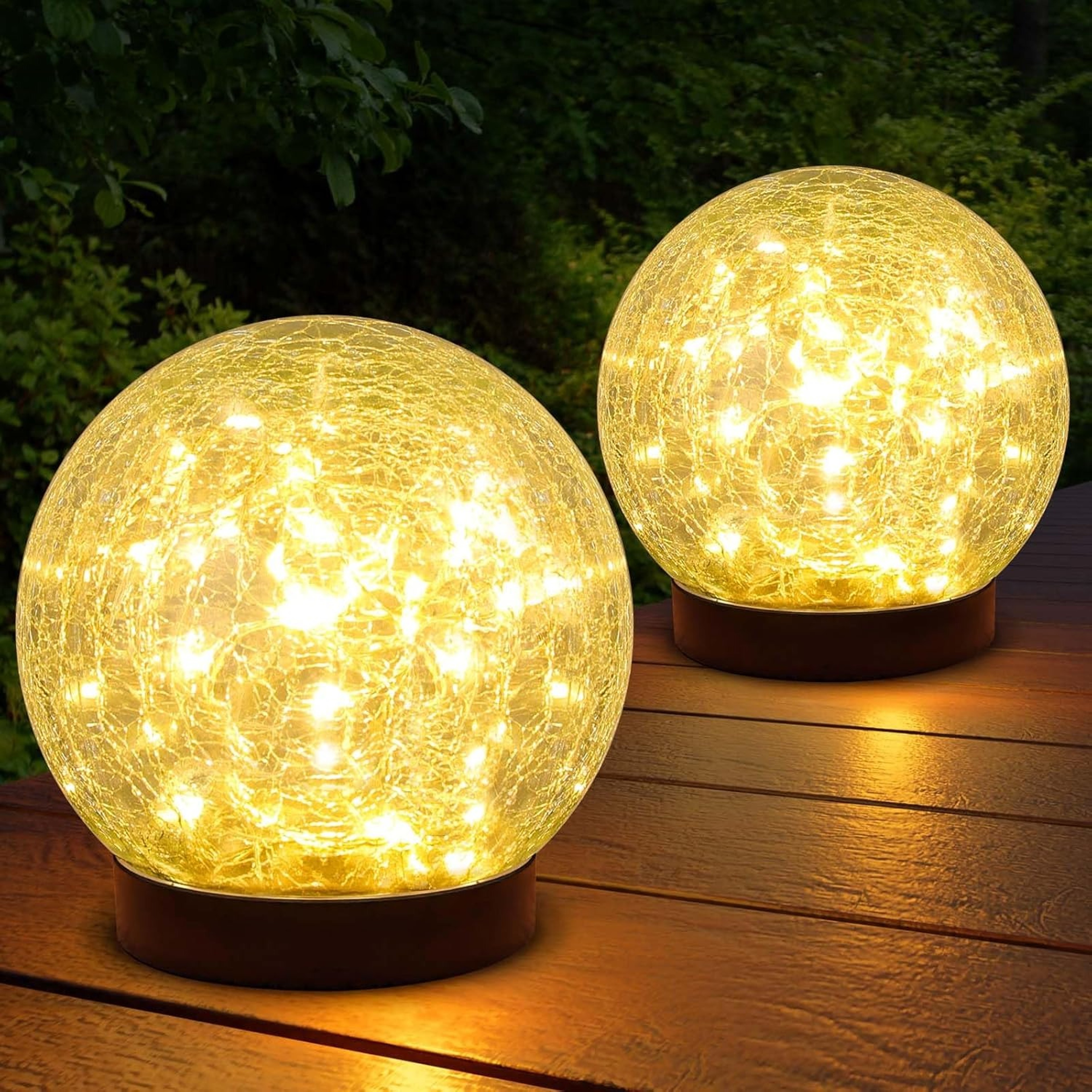 Weatherproof Garden Globe Lights Solar Cracked Ice Ball Light 10cm Pathway Yard Decor LED Landscape 7