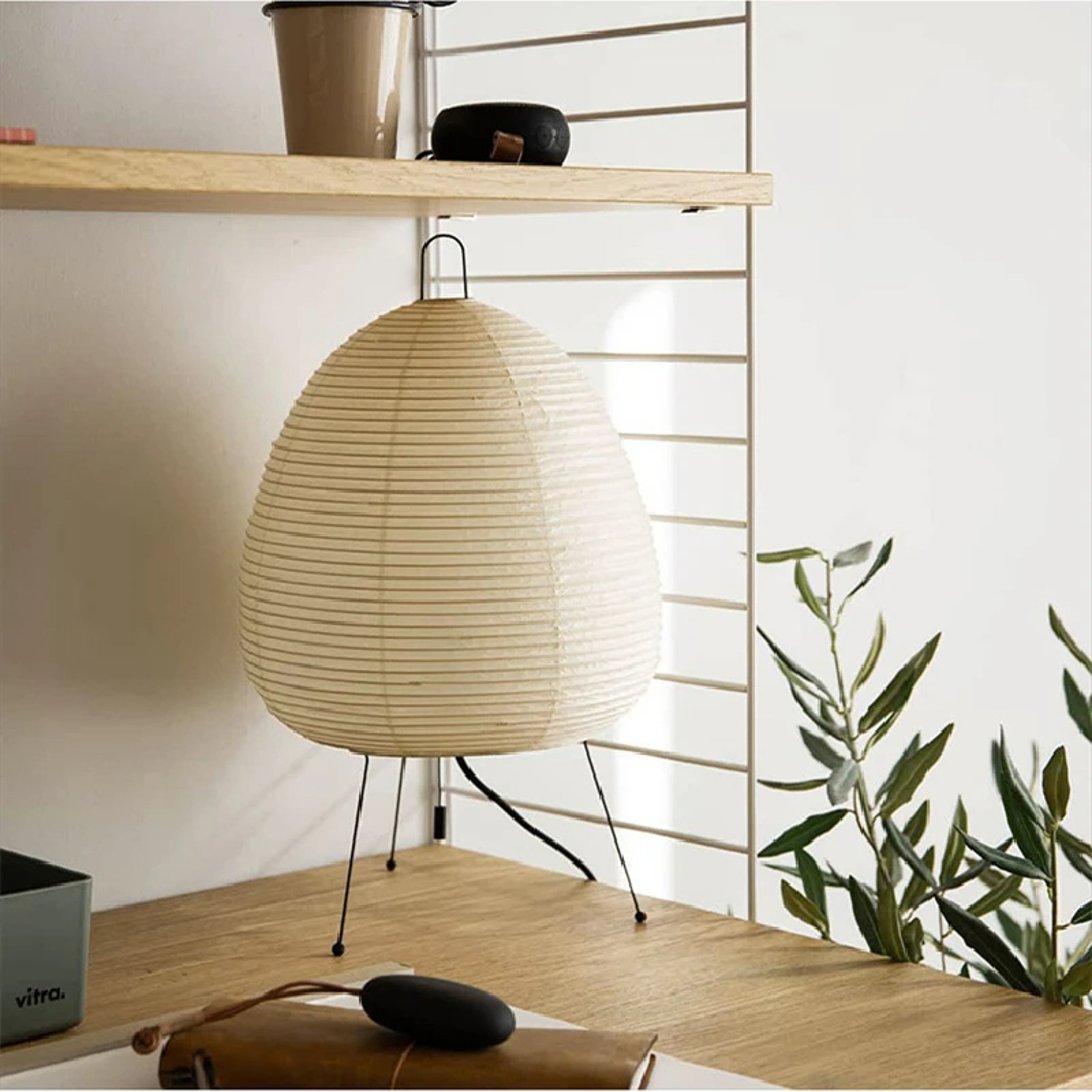 Japanese Style Rice Paper Table Lamp  Akari Noguchi Dimmable Japanese Paper Lantern Lamp WabiSabi H