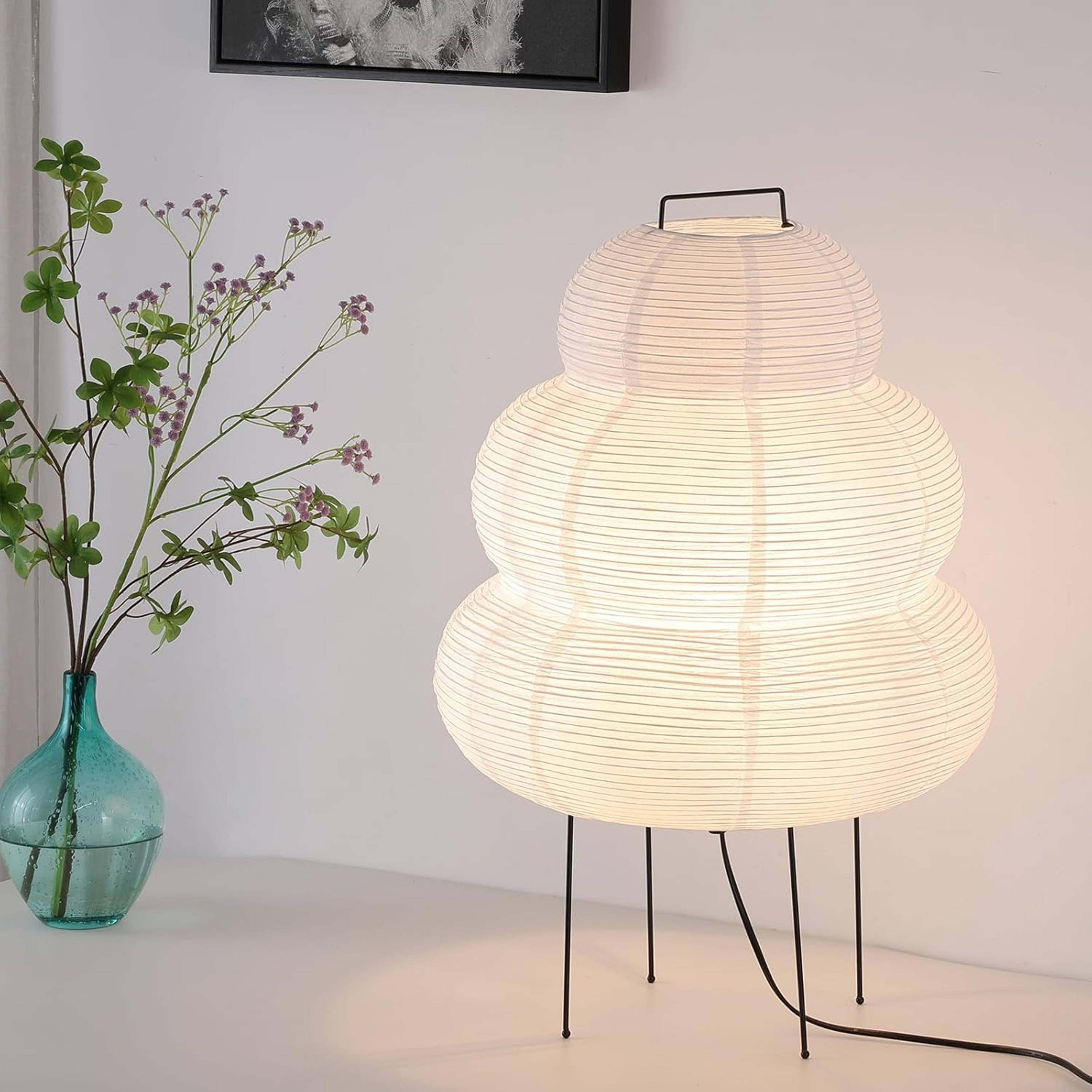 Japanese Paper Lamp Noguchi Style Lamp Akari Lamp  Rice Paper Floor Lamp For Home Decor WabiSabi Li