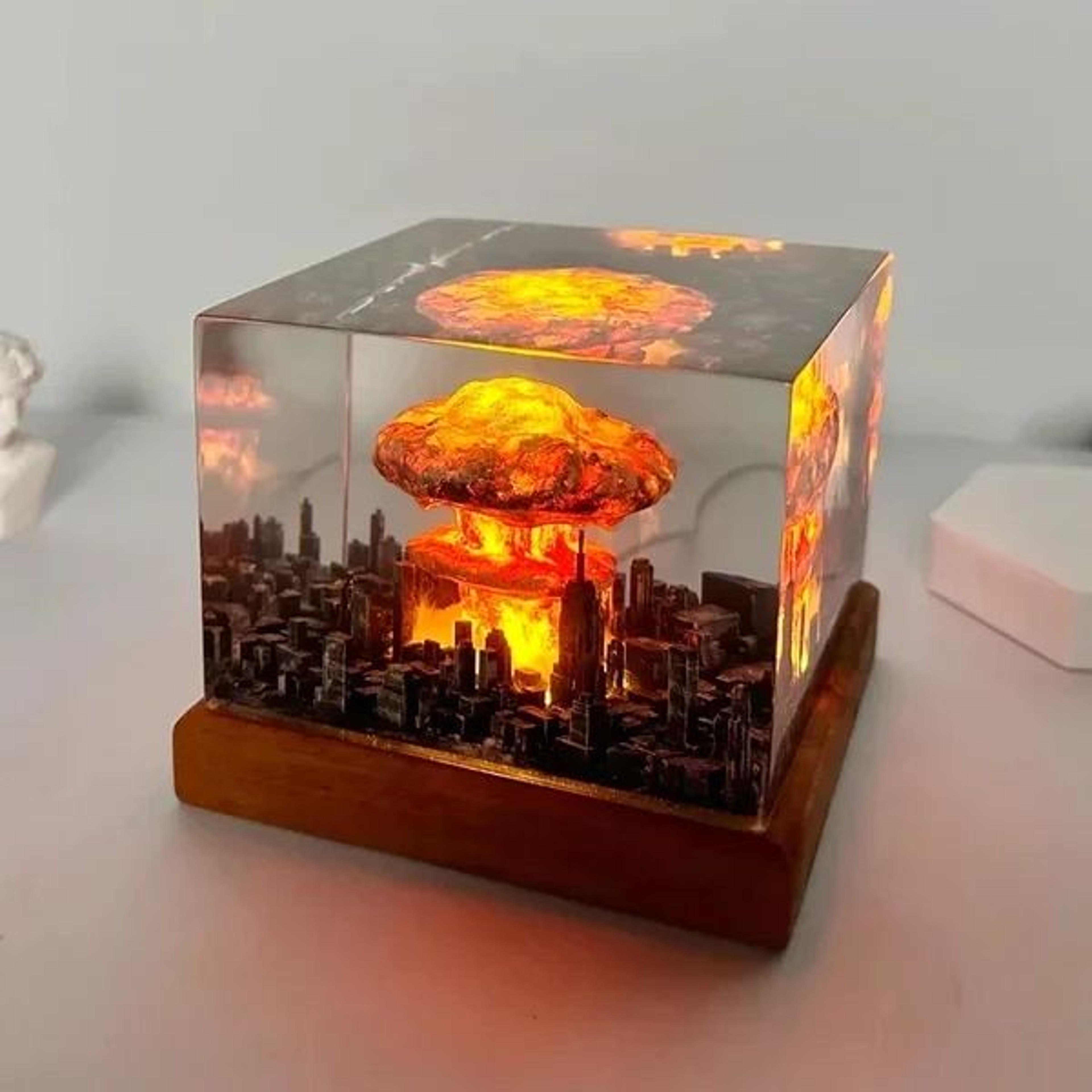 Nuclear Explosion Mushroom Cloud Lamp Flameless 3D Night Light  Unique Room Decor 0