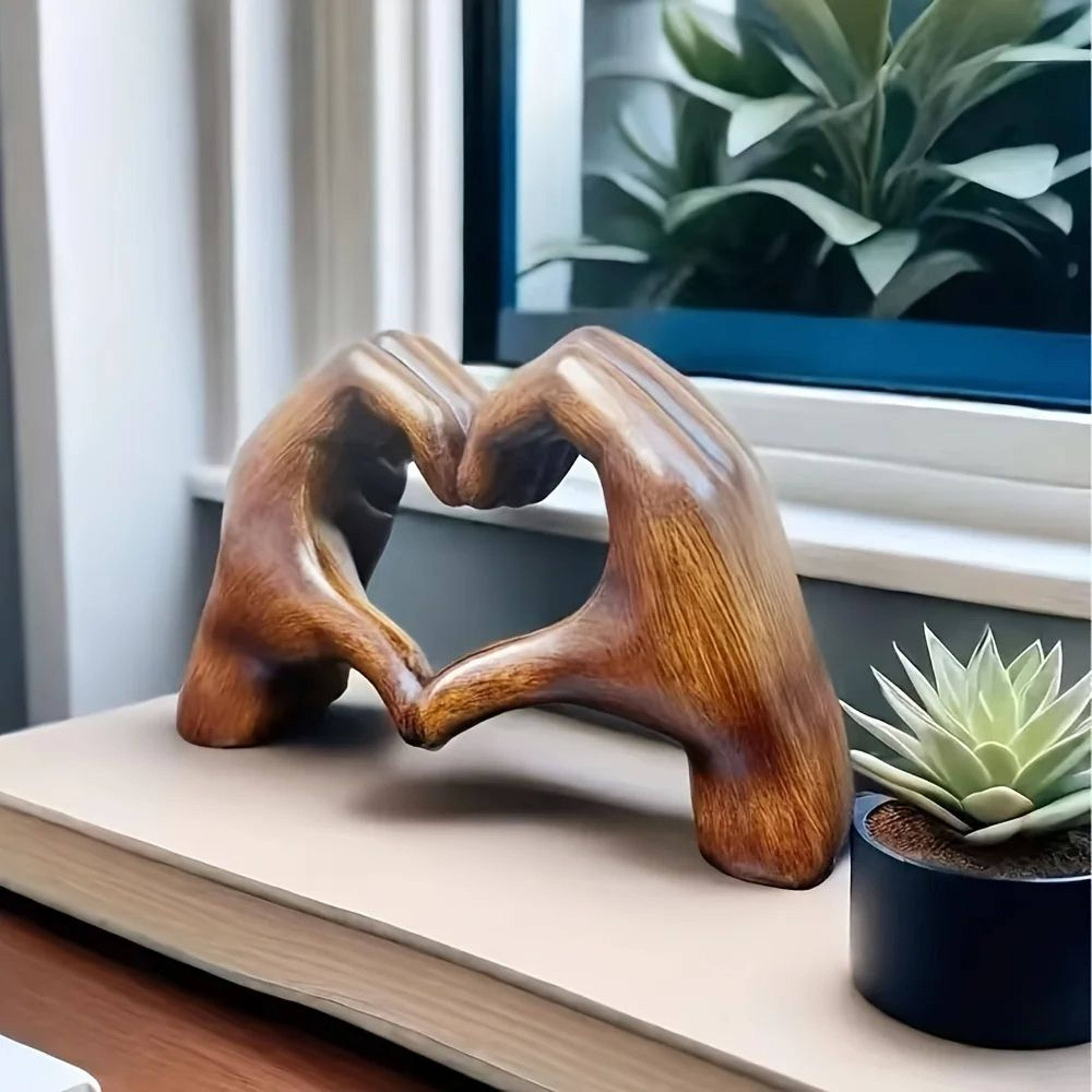 Heart Hands Statue Modern HeartShaped Handmade Art Sculpture For Home  Wedding Decor 3