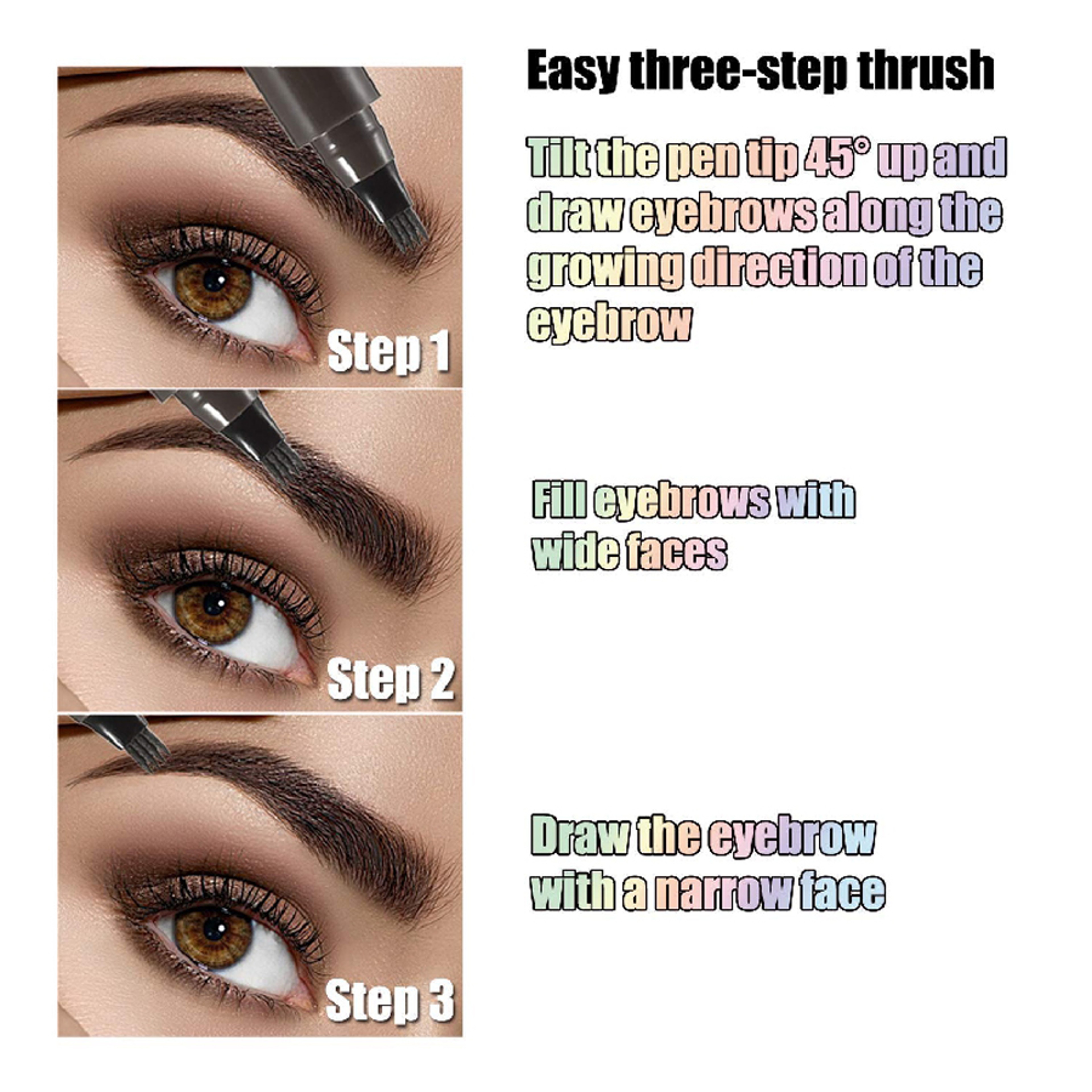 Waterproof Eyebrow Pen Microblading Pencil With 4 Split Head For Natural Looking Brows 1