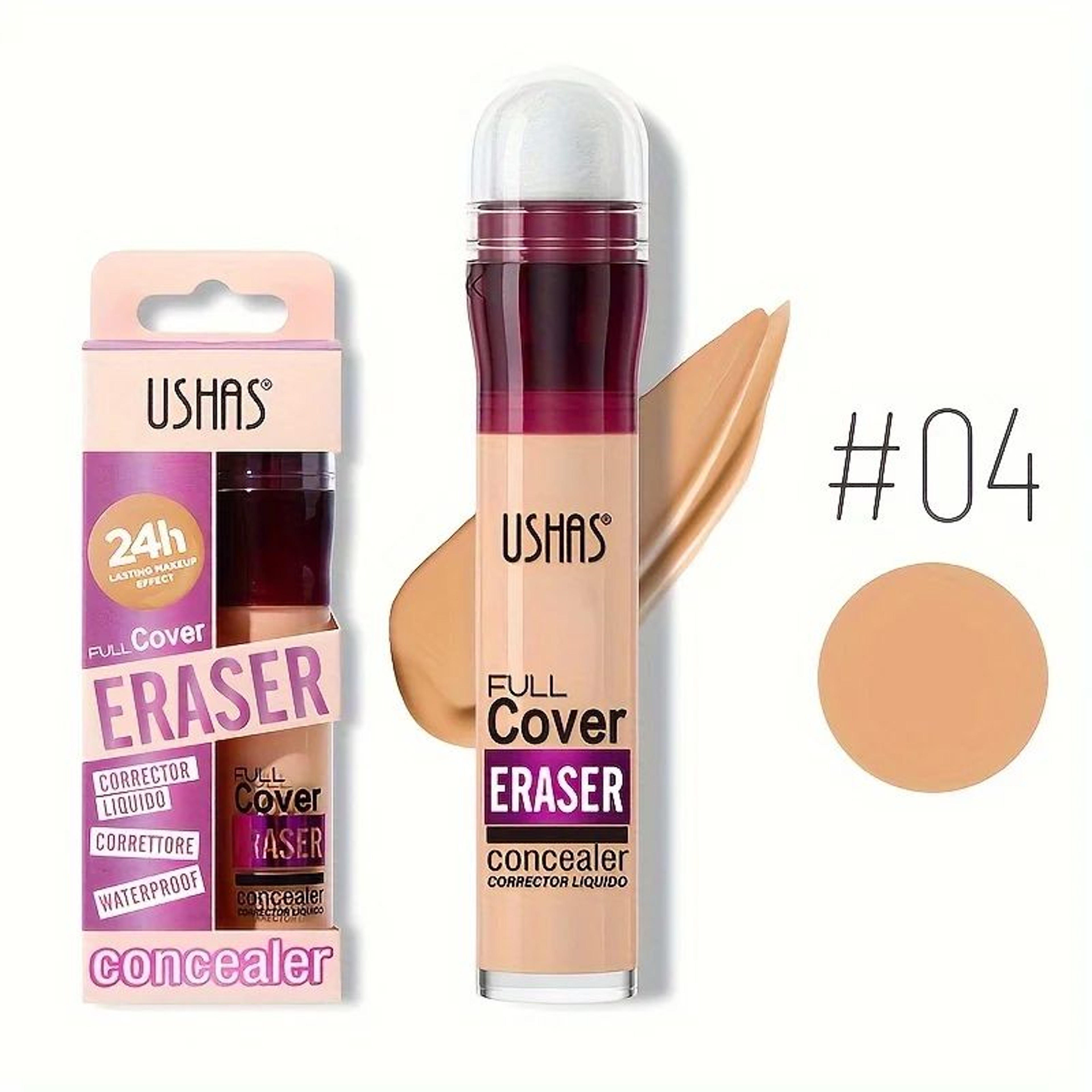 Sponge Head Concealer For Dark Circles  Blemishes Moisturizing Liquid Foundation For Freckles Acne  6