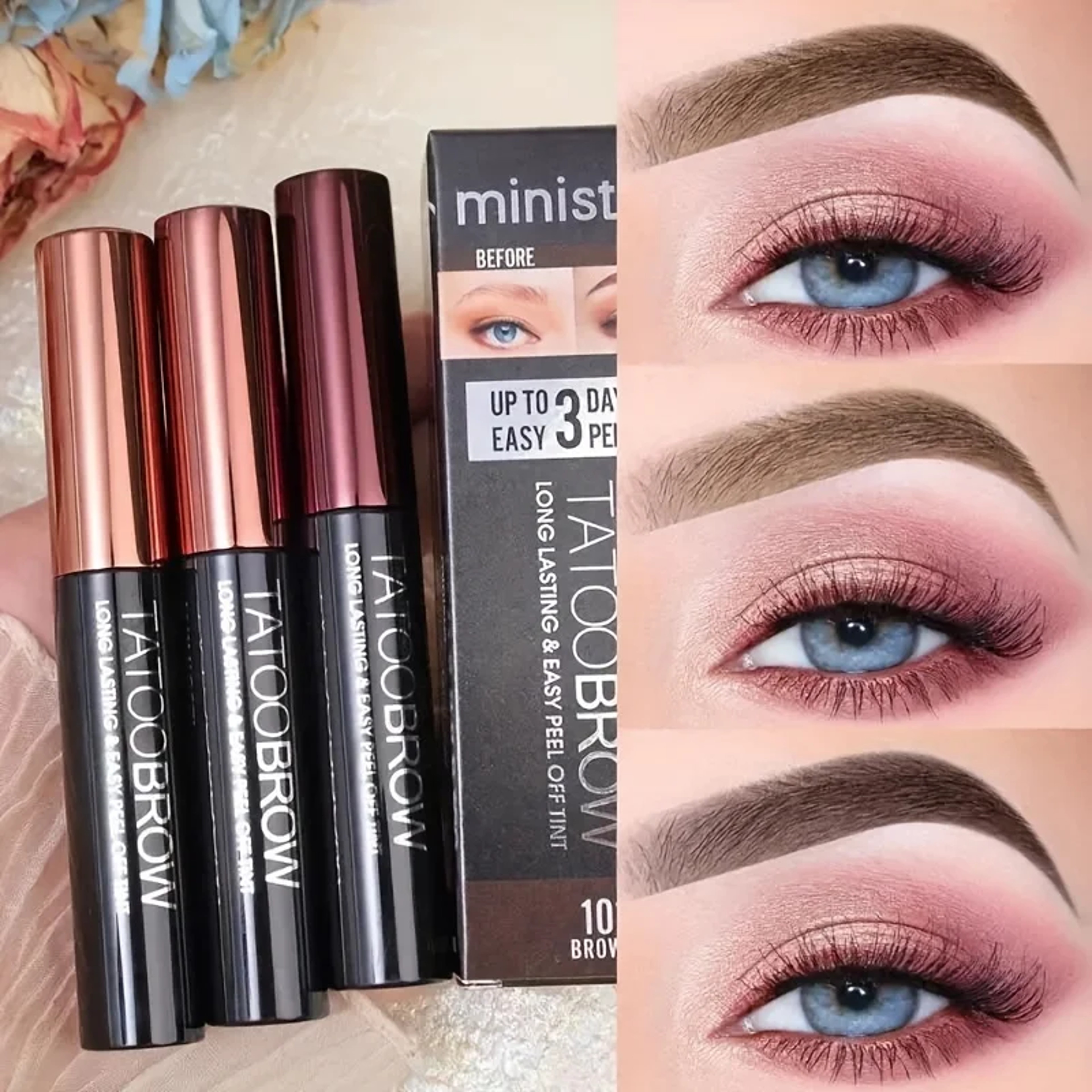 Tattoo Peel Off Eyebrow Gel Tint Waterproof TransferProof For Fuller  Defined Looking Brows 0