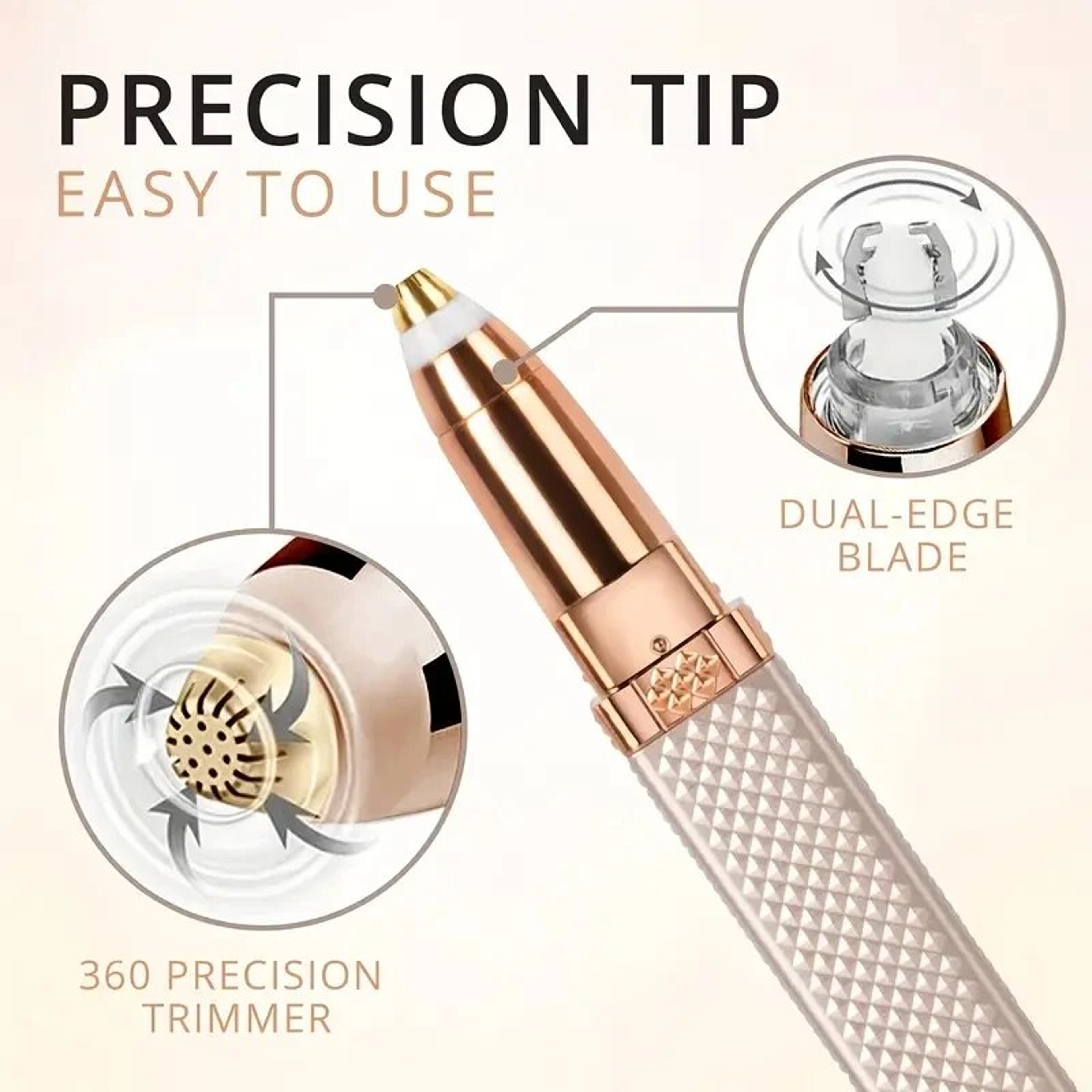 Rechargeable 2 in 1 Eyebrow Razor  Hair Shaver with LED Light Painless Hair Removal for Eyebrows P