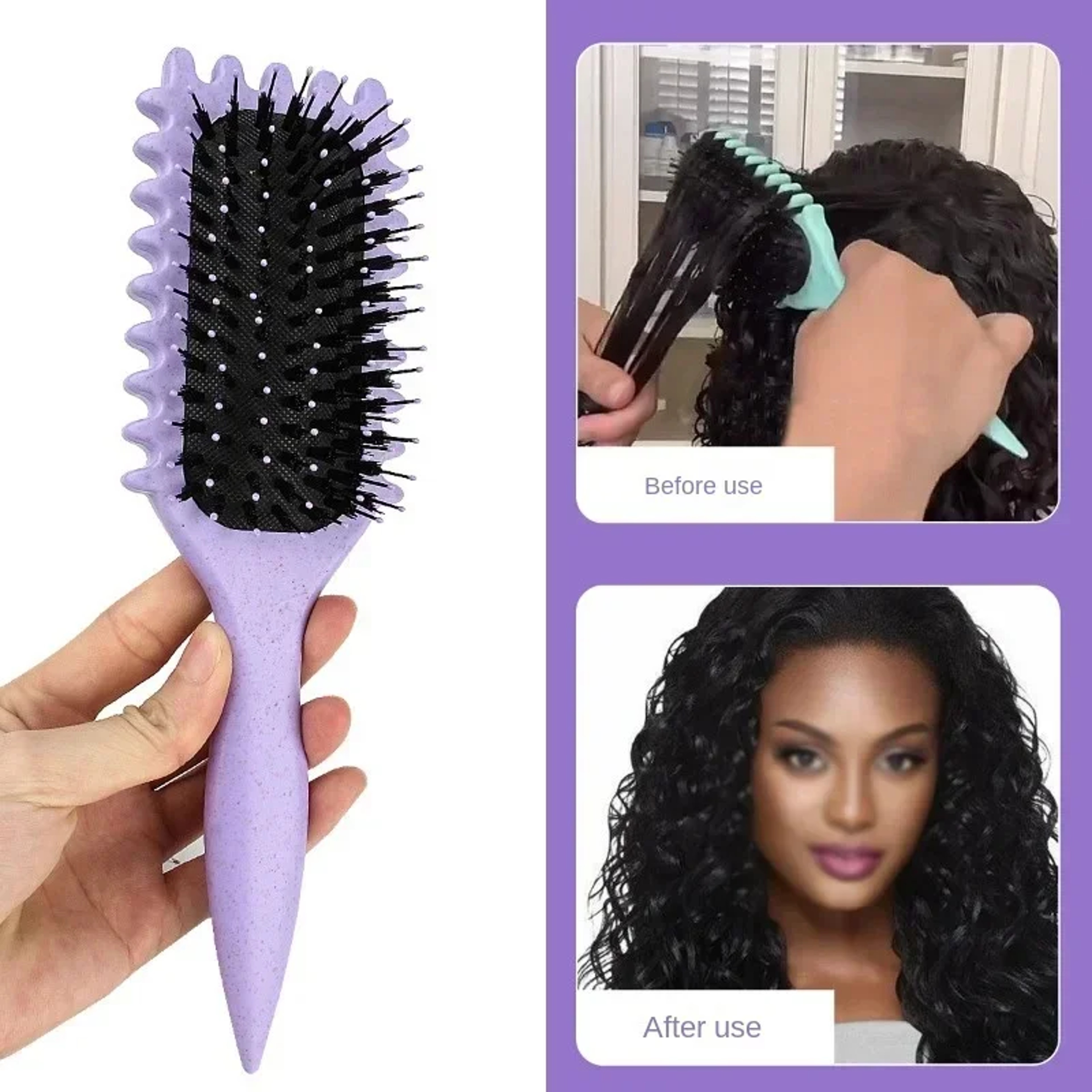 Women's Hair Comb, Hollow Shaped Curly Hair Comb with Multi-Functional Scalp Massage & Anti-Static Fluffy Hair Brush – view 1