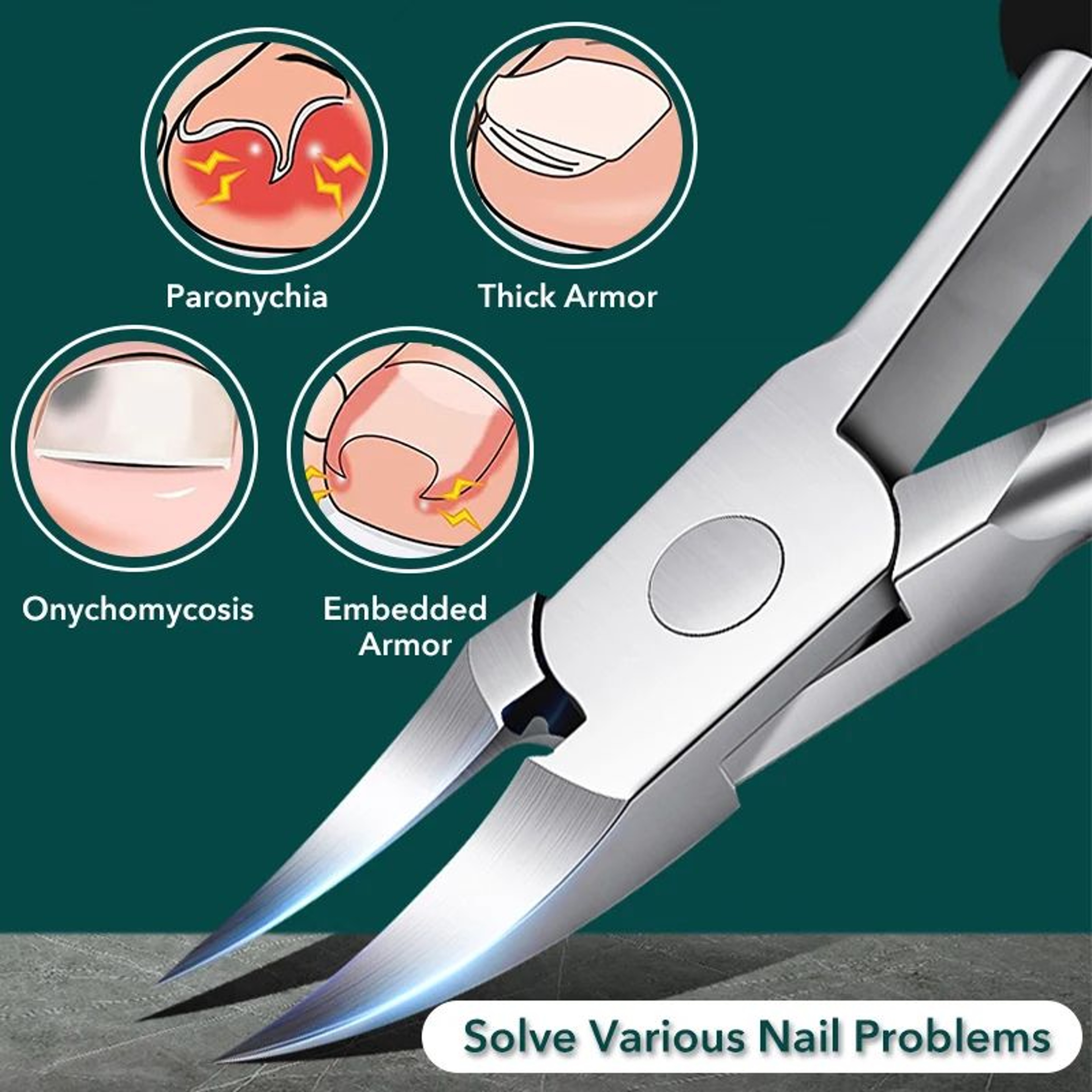Professional Stainless Steel Toenail Clipper Ingrown And Thick Nail Nipper Cutter Manicure Pedicure 1