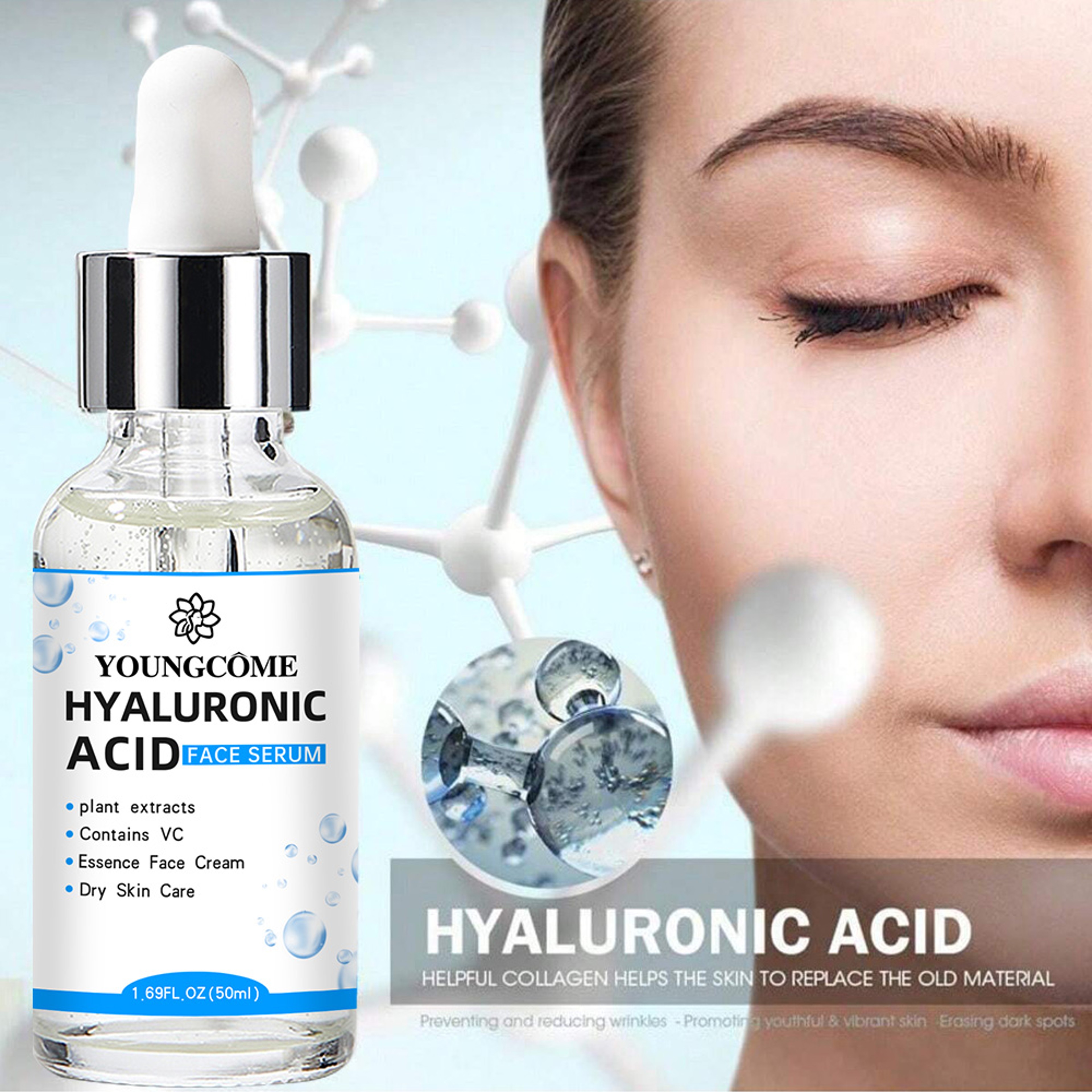 Hyaluronic Acid Facial Essence, Deep Moisturizing Korean Skin Care, Facial Skin Essence for Hydration and Radiance – view 1