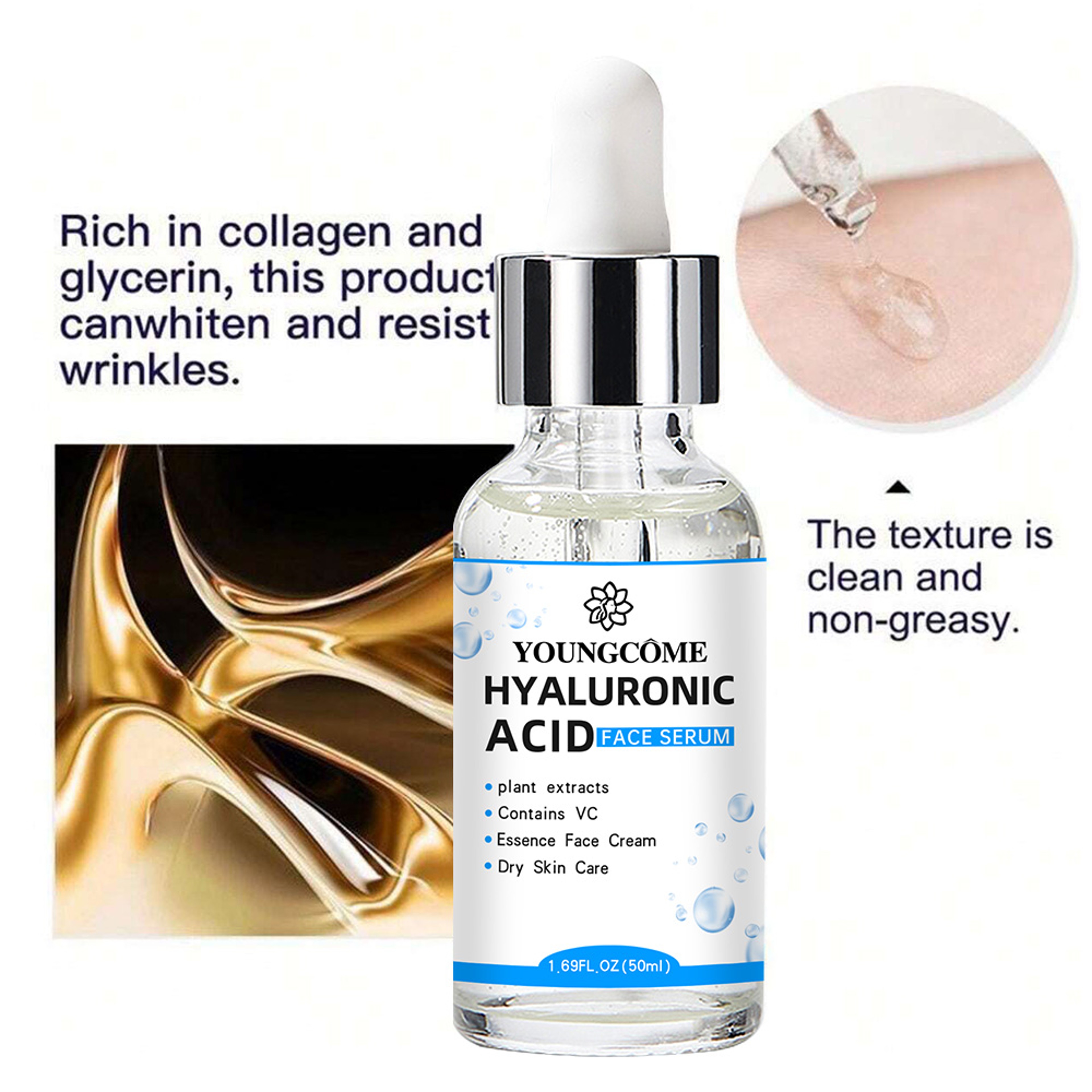 Hyaluronic Acid Facial Essence, Deep Moisturizing Korean Skin Care, Facial Skin Essence for Hydration and Radiance – view 4