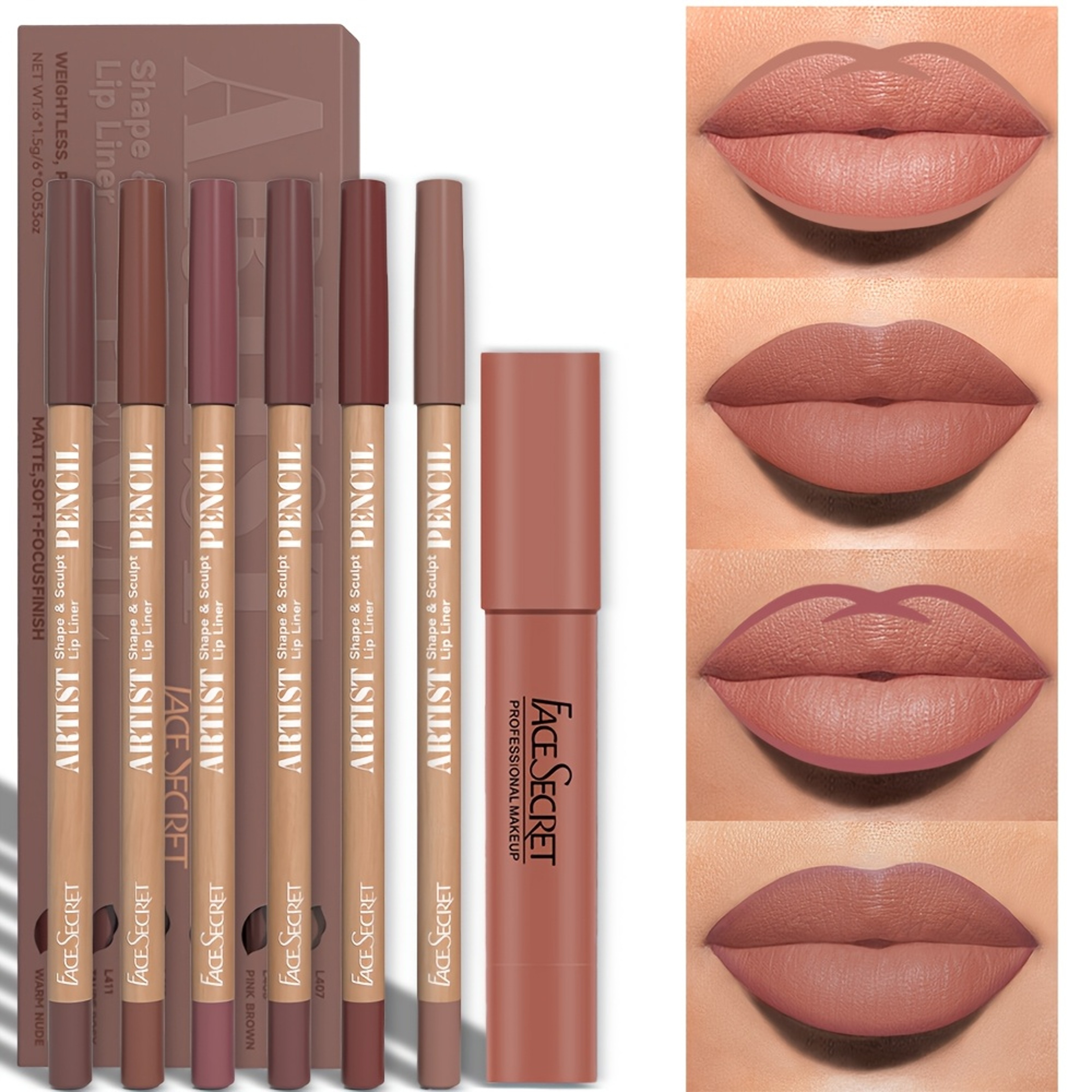 Makeup Set Matte Lip Liner, Lipstick Matte, Waterproof Long Lasting Lip Set, Daily Makeup, Gift Box Lip Crayon Set – view 3