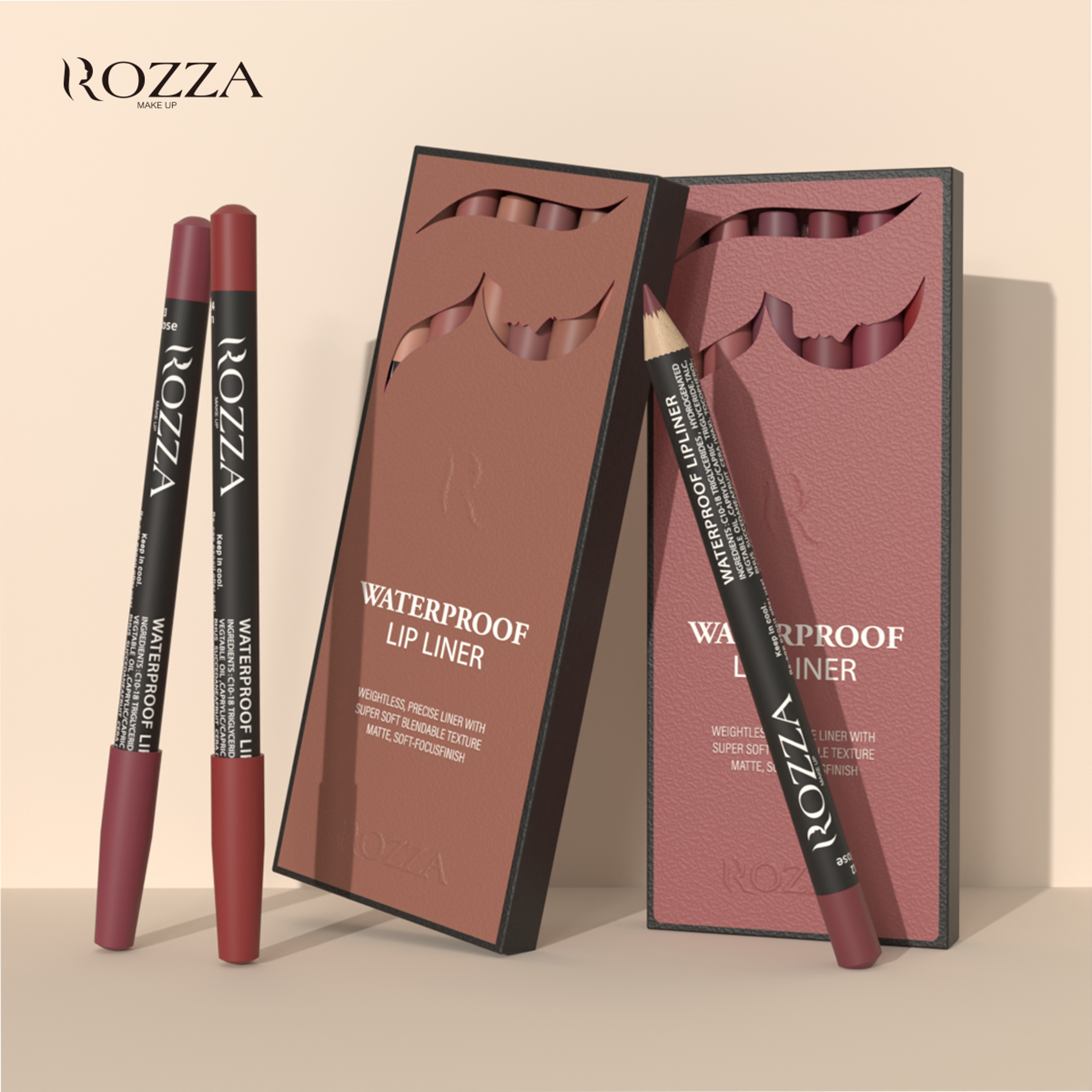 Waterproof Lip Liner Pencil Set, Super Soft Blendable Texture, Weightless Precise Liner, Matte Soft Finish – view 6