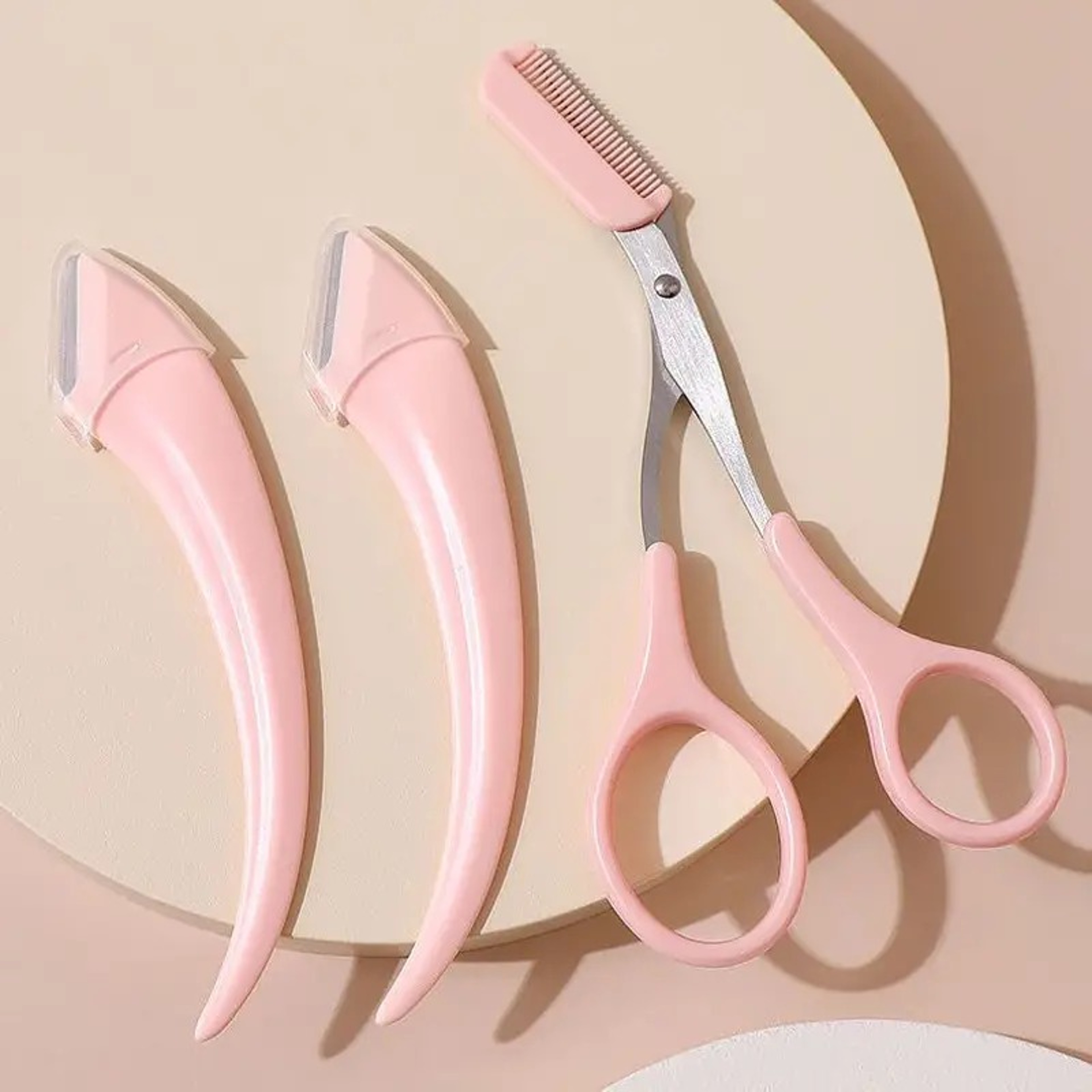 Professional Eyebrow Trimmer Set, Curved Eyebrow Razor, Scissors with Comb & Grooming Kit for Beginner Beauty Tools – view 2