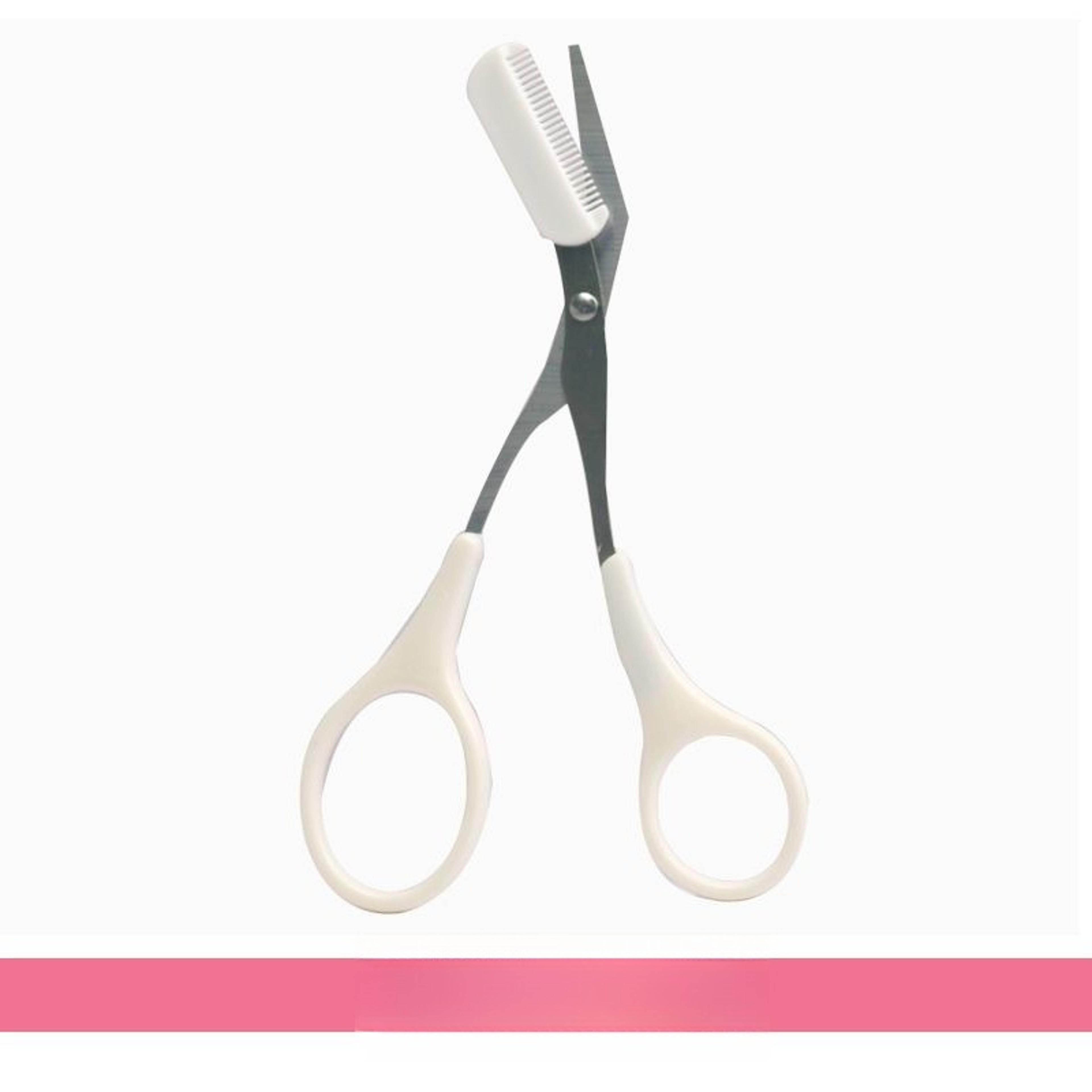 Stainless Steel Pink Eyebrow Trimmer Scissors with Comb, Precision Beauty Tool for Safe, Easy & Comfortable Eyebrow – view 9