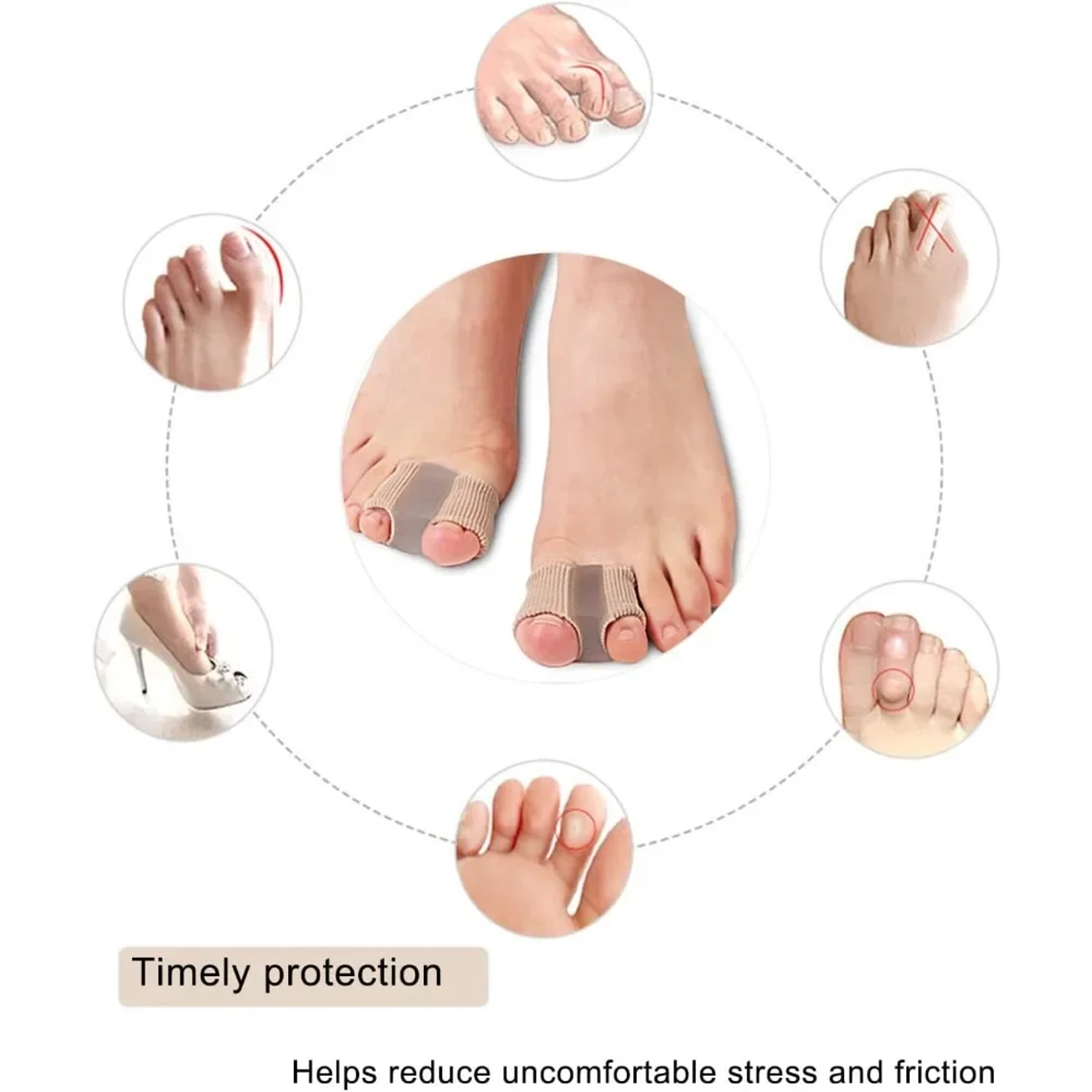 Hallux Valgus Bunion Corrector With Two Toe Separator Orthotics Feet Bone Adjuster Thumb Straighten
