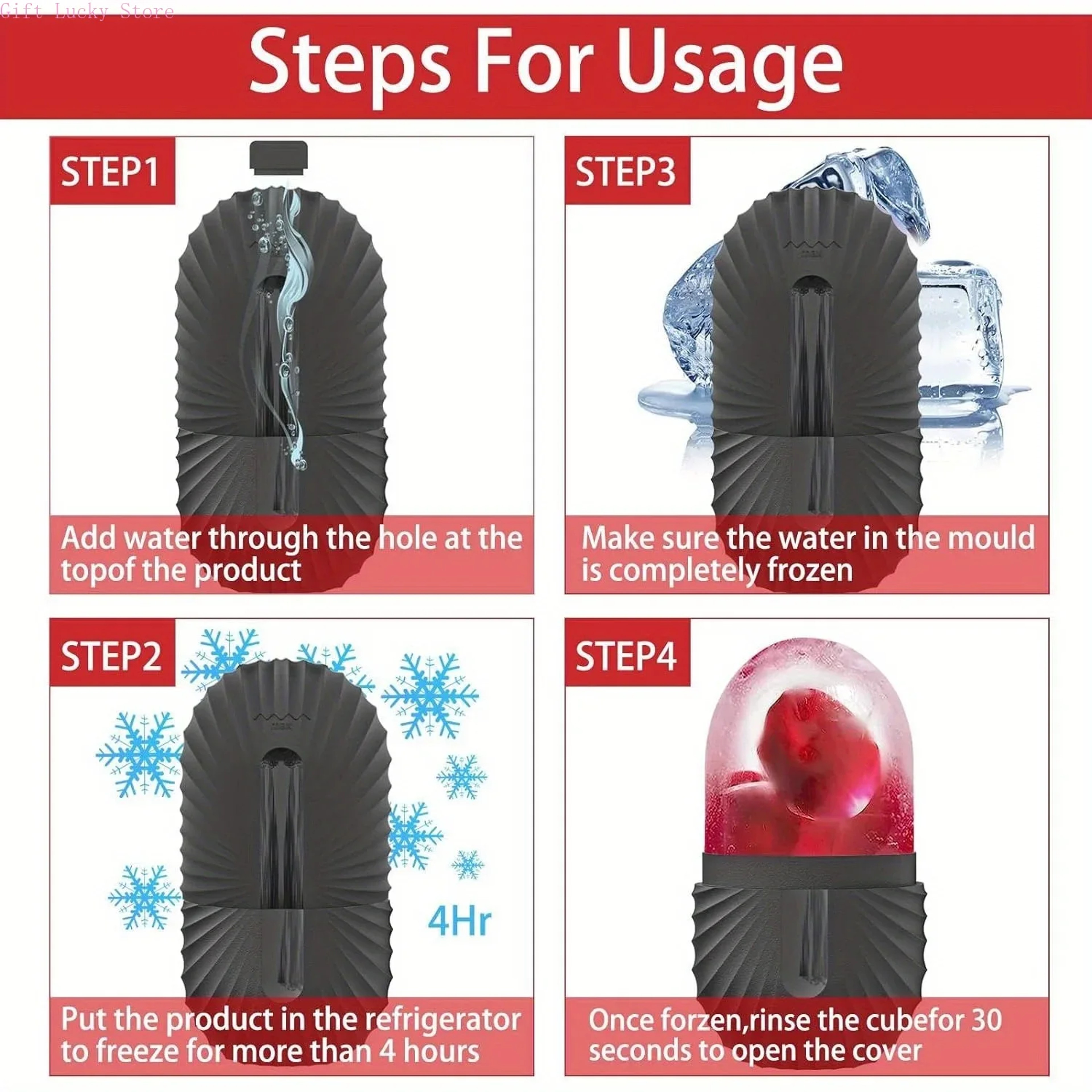 Reusable Ice Face Roller Mold Facial Massage  Eye Beauty Tool For Shrinking Pores Reducing Puffines 5