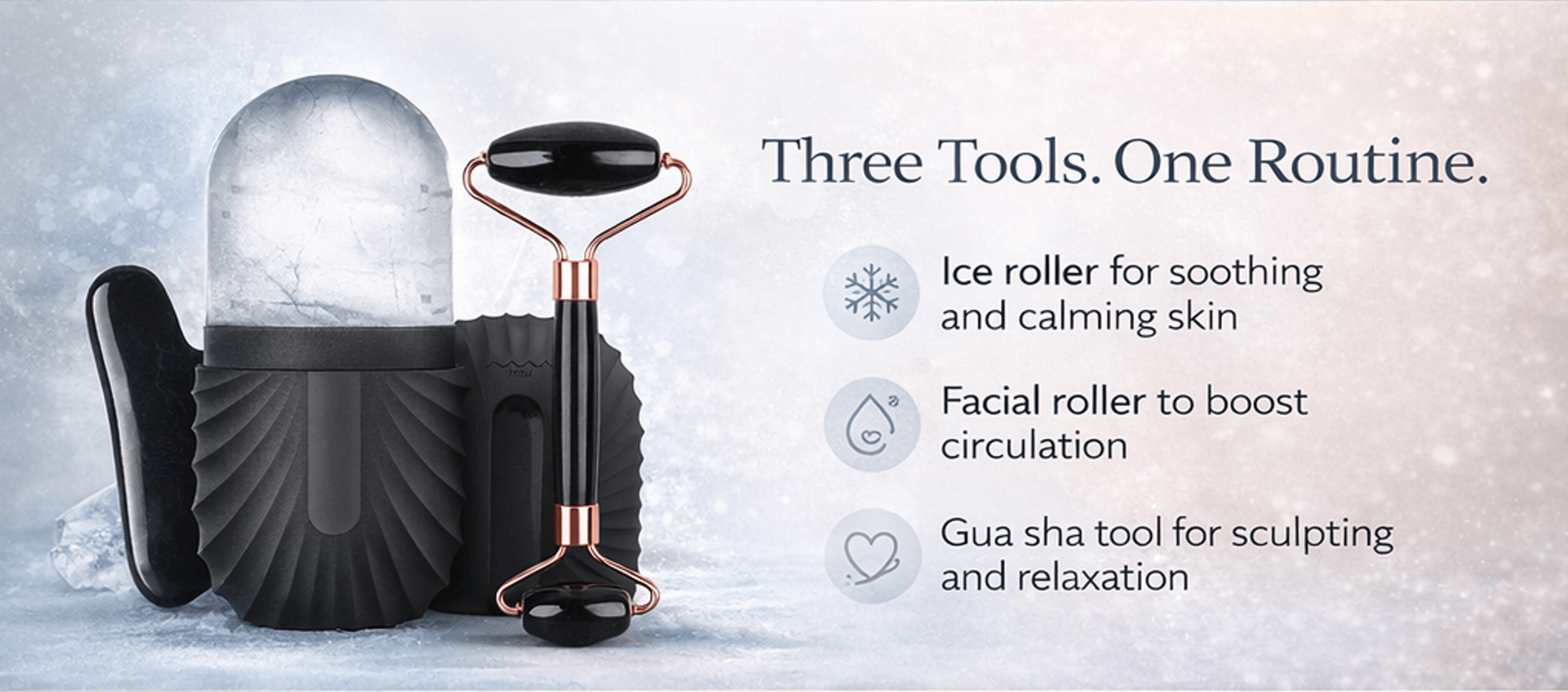 Facial Roller GuaSha Face Tool Set, Ice Face Roller Facial Skincare Ice Roller Kit for Cooling Massage, Lifting – view 22