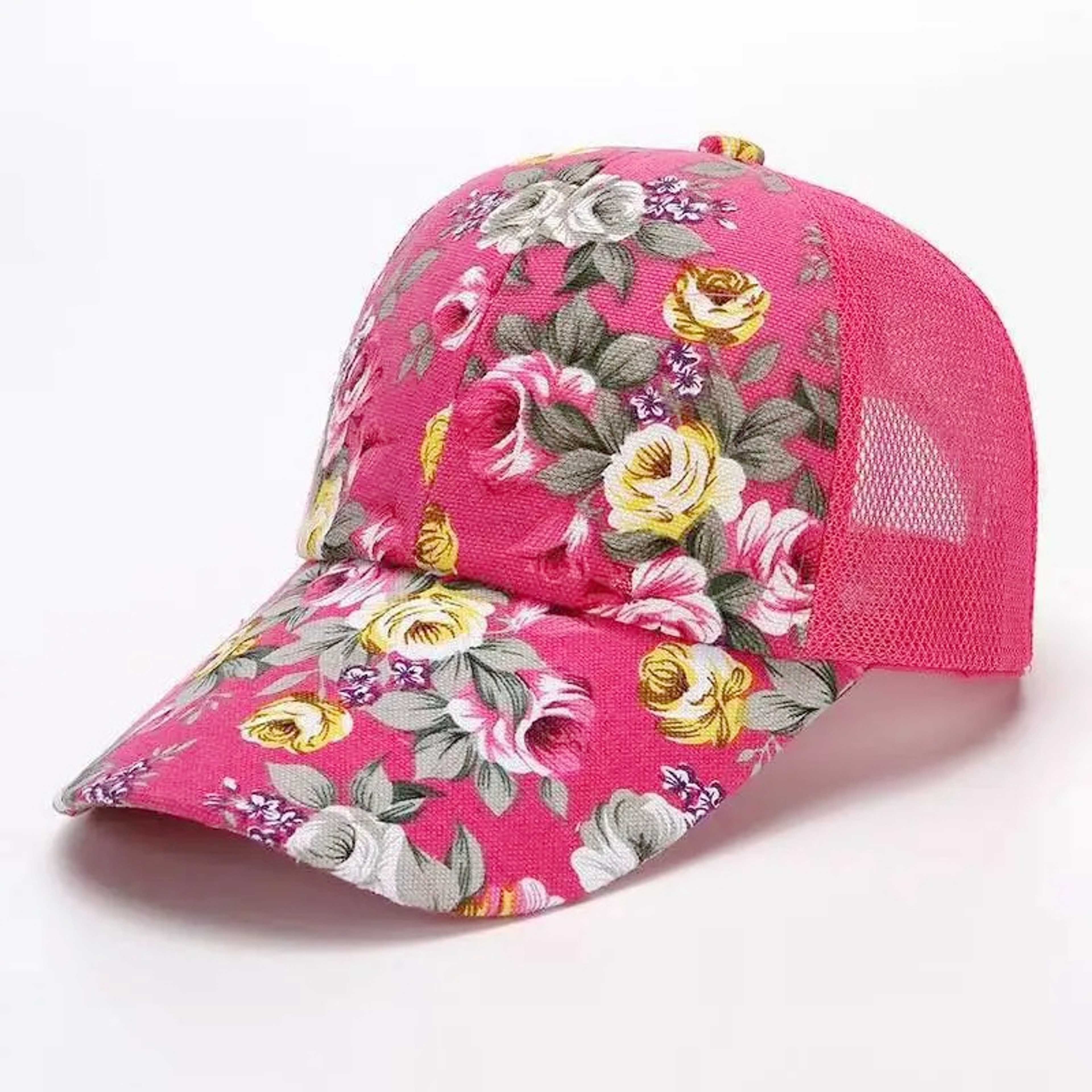 Womens Fashion Summer Cap, Floral Print Trucker Hat Outdoor Streetwear Cap, Female Baseball Cap for Travel – view 10