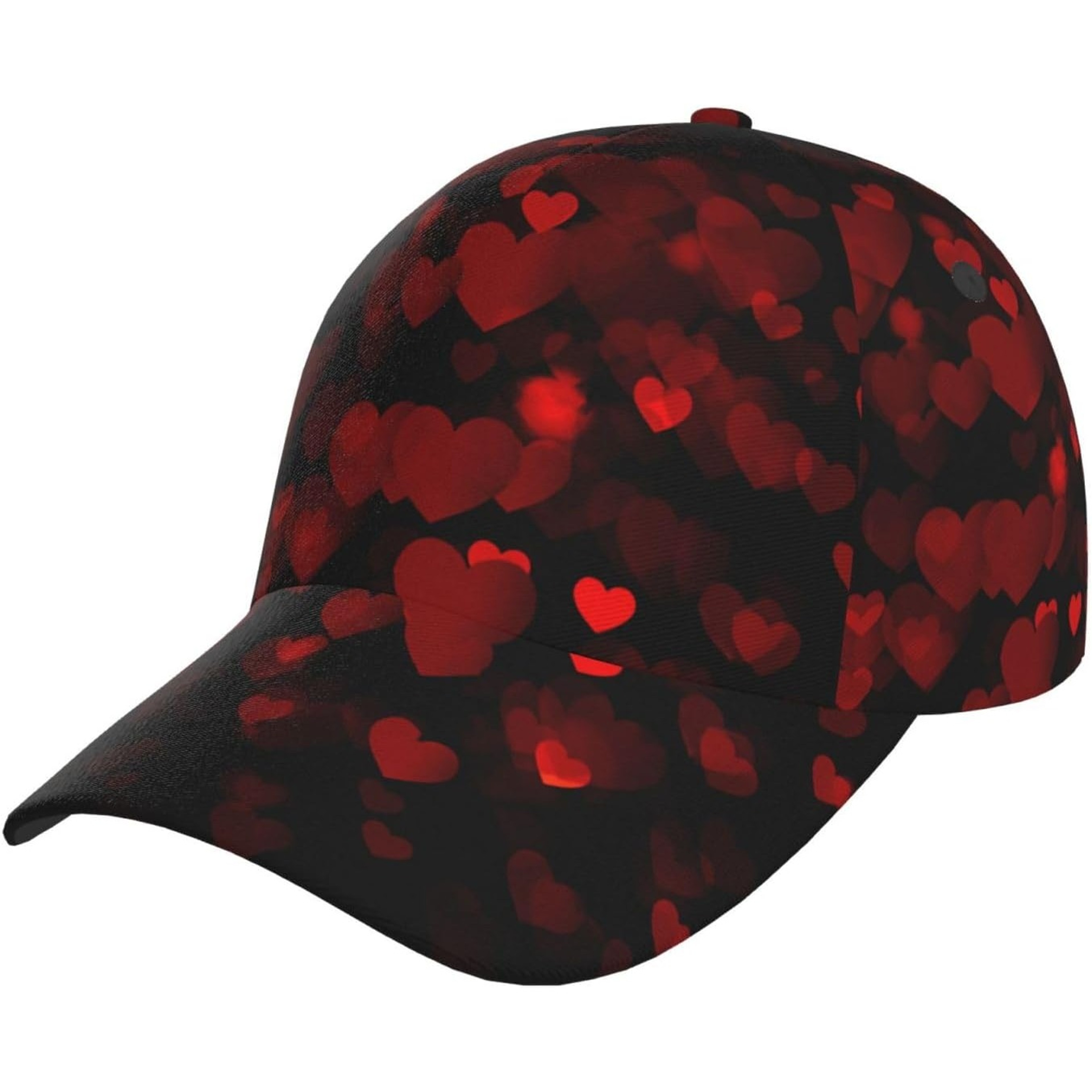 Valentine Day Hearts Baseball Cap, Cute Adjustable Red Hat for Men Women, Fashion Sun Hat for Gifts – view 1