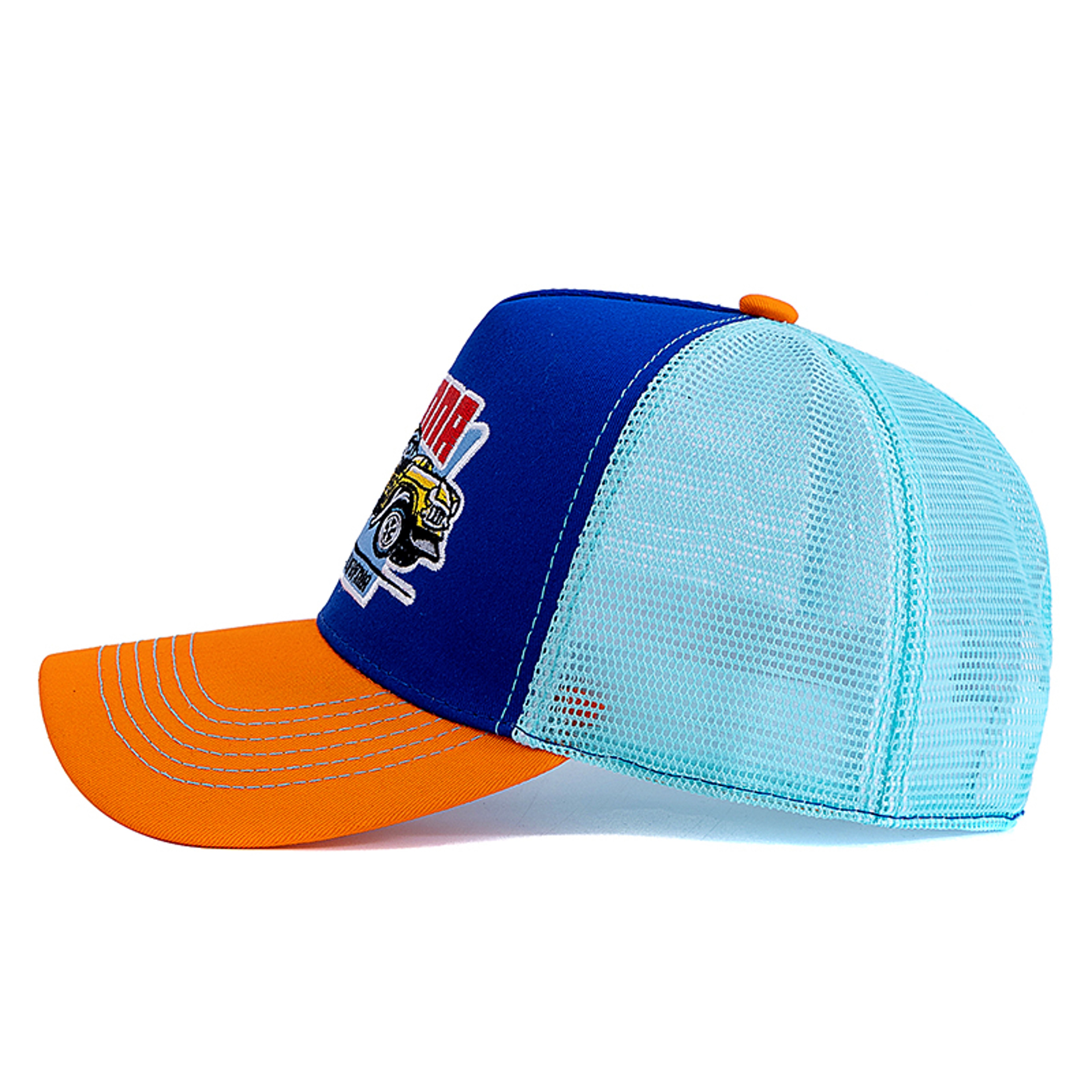 Breathable Mesh Trucker Hat for Men Women, Hot Sale Unisex Summer Cap, Big Truck Embroidered Snapback Outdoor Hat – view 5