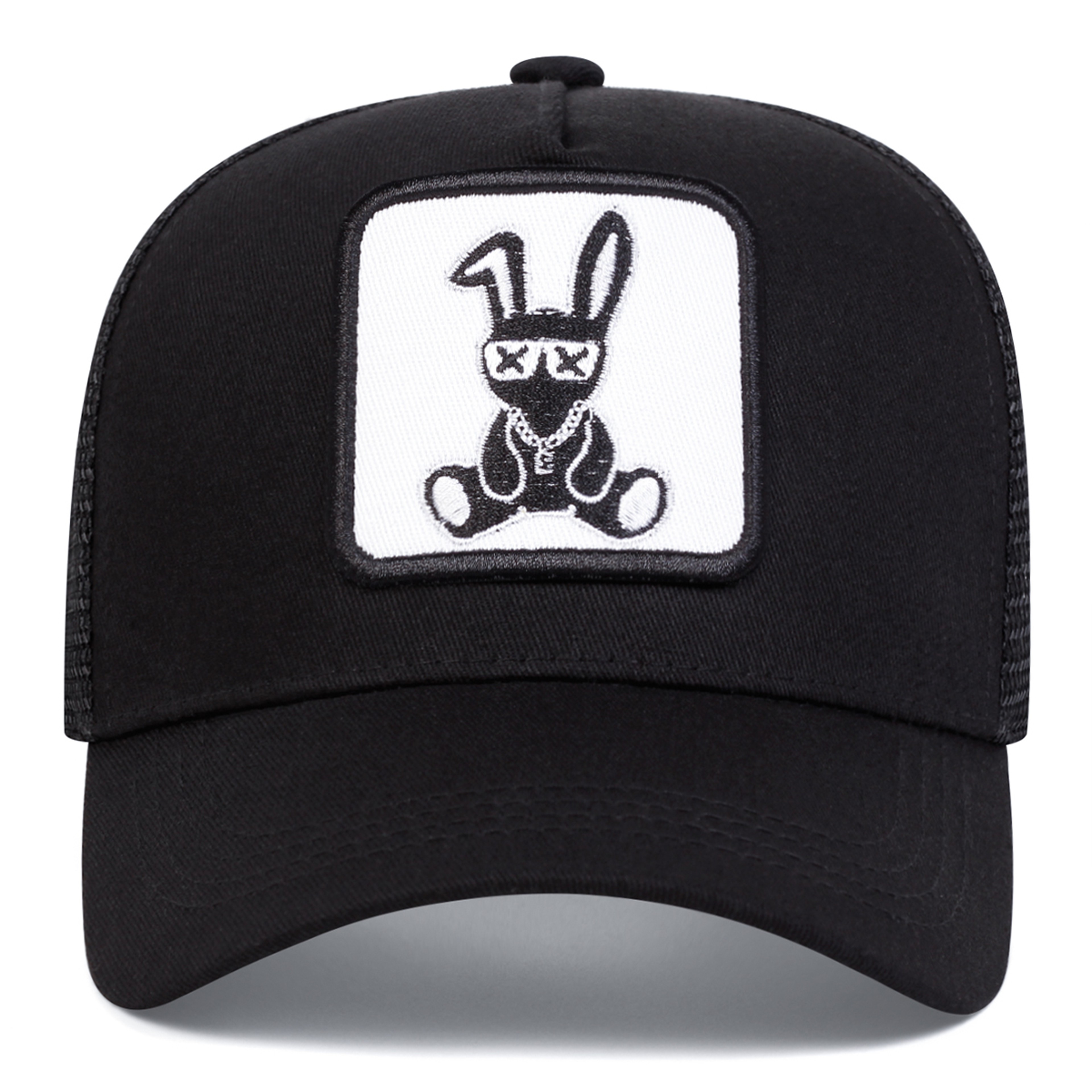 Spring Summer Outdoor Sunscreen Hat, Unisex Cartoon Rabbit Embroidery Baseball Net Caps, Adjustable Casual Trucker Hats – view 5
