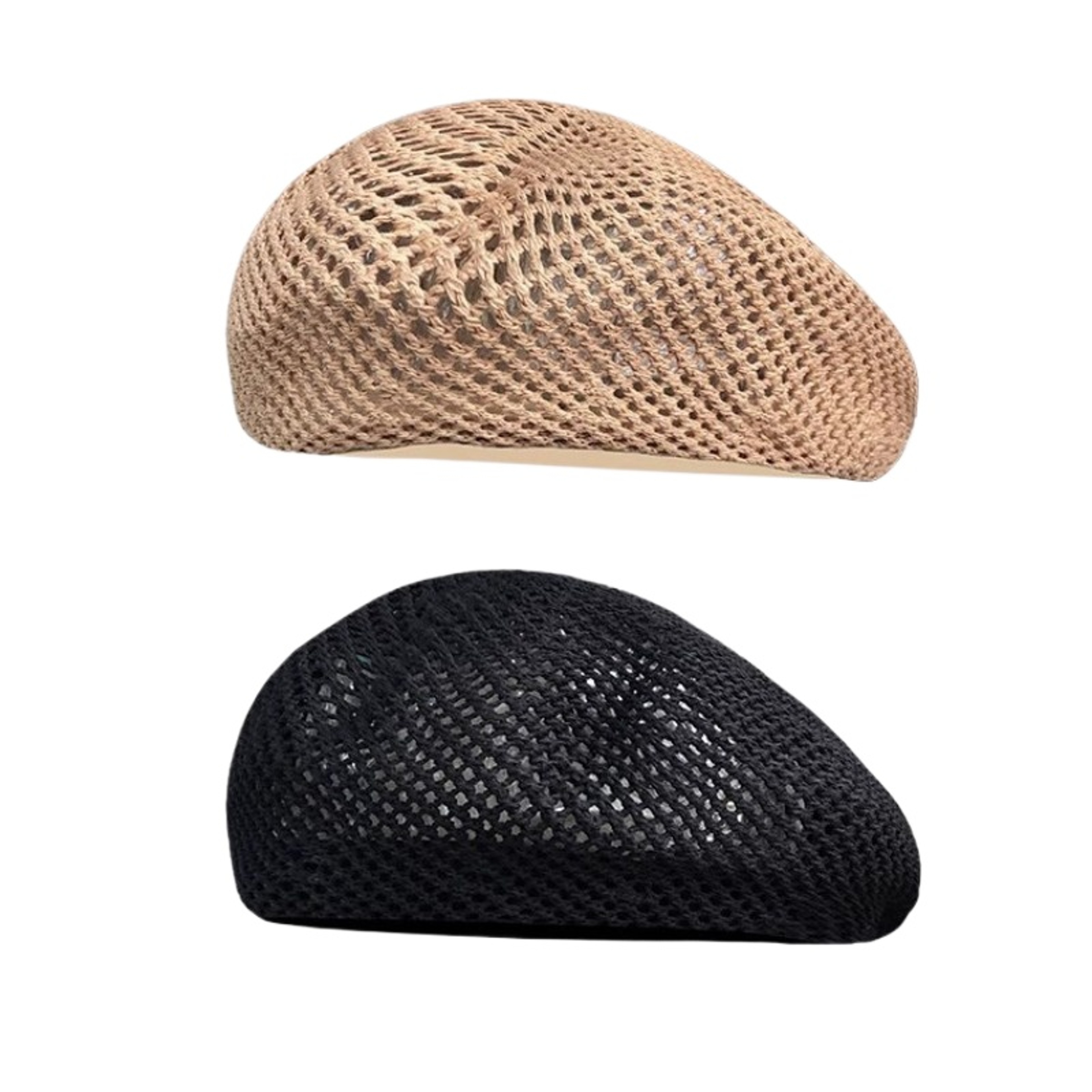Outdoor Fashion Casual Beret Hat For Women New Summer Solid Hollow Breathable Sun Hat Female Boina  1