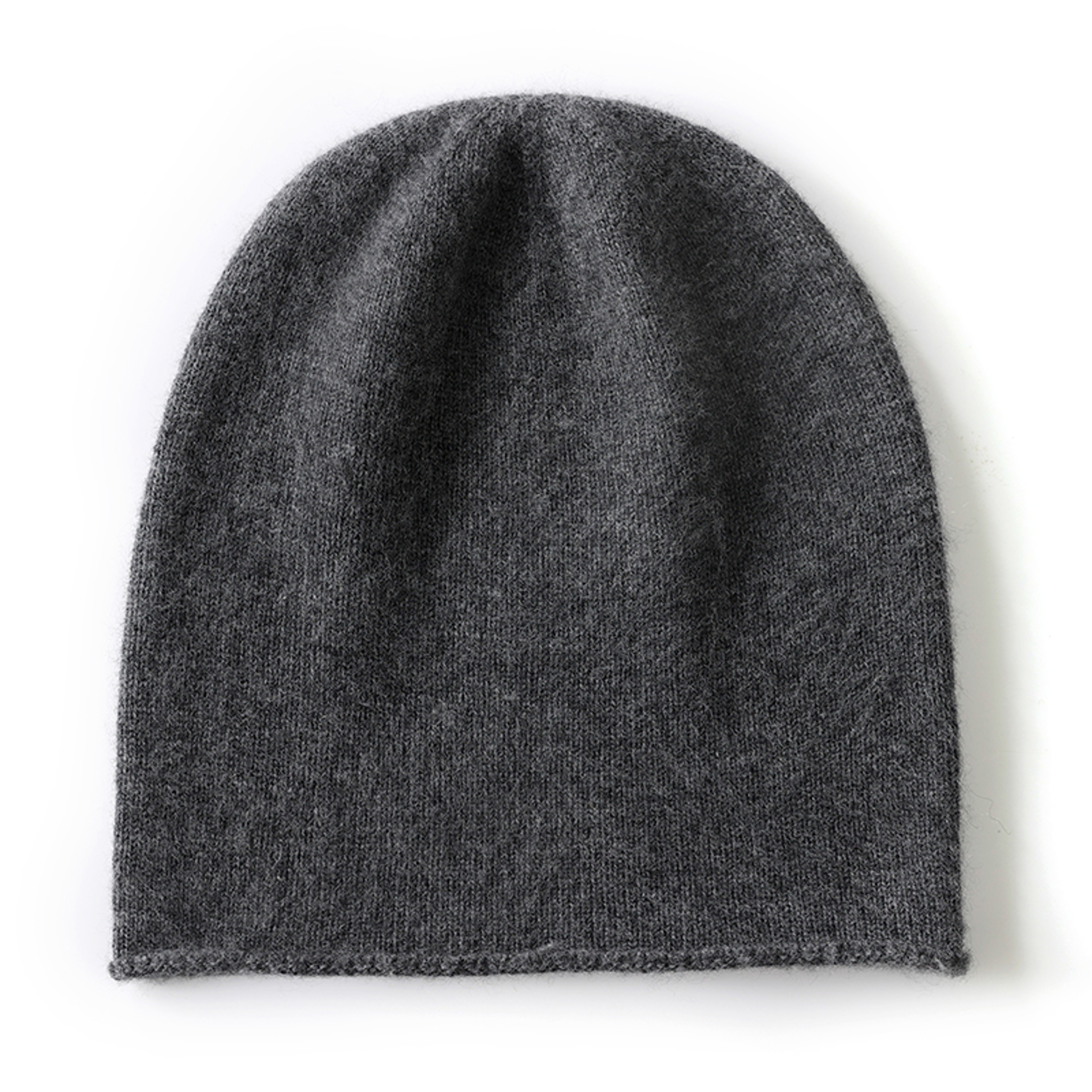 Solid Color Cashmere Knitted Beanie, Winter Unisex Cashmere Hat, Outdoor Warm Hedging Cap for Men and Women – view 9