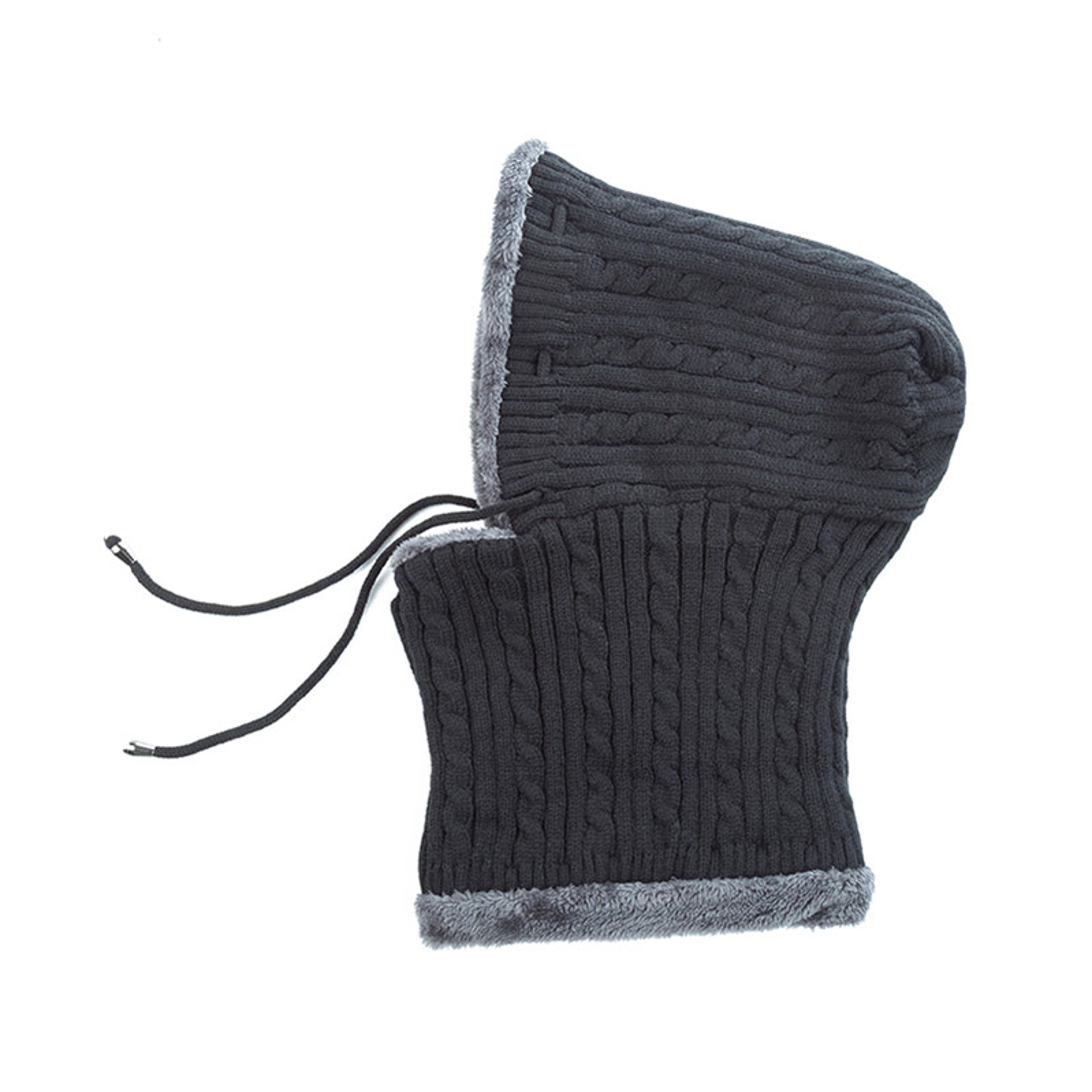 Fur Lined Warm Hat for Men and Women, Unisex Knitted Beanie Cap, Winter Neck Protection Balaclava. – view 7