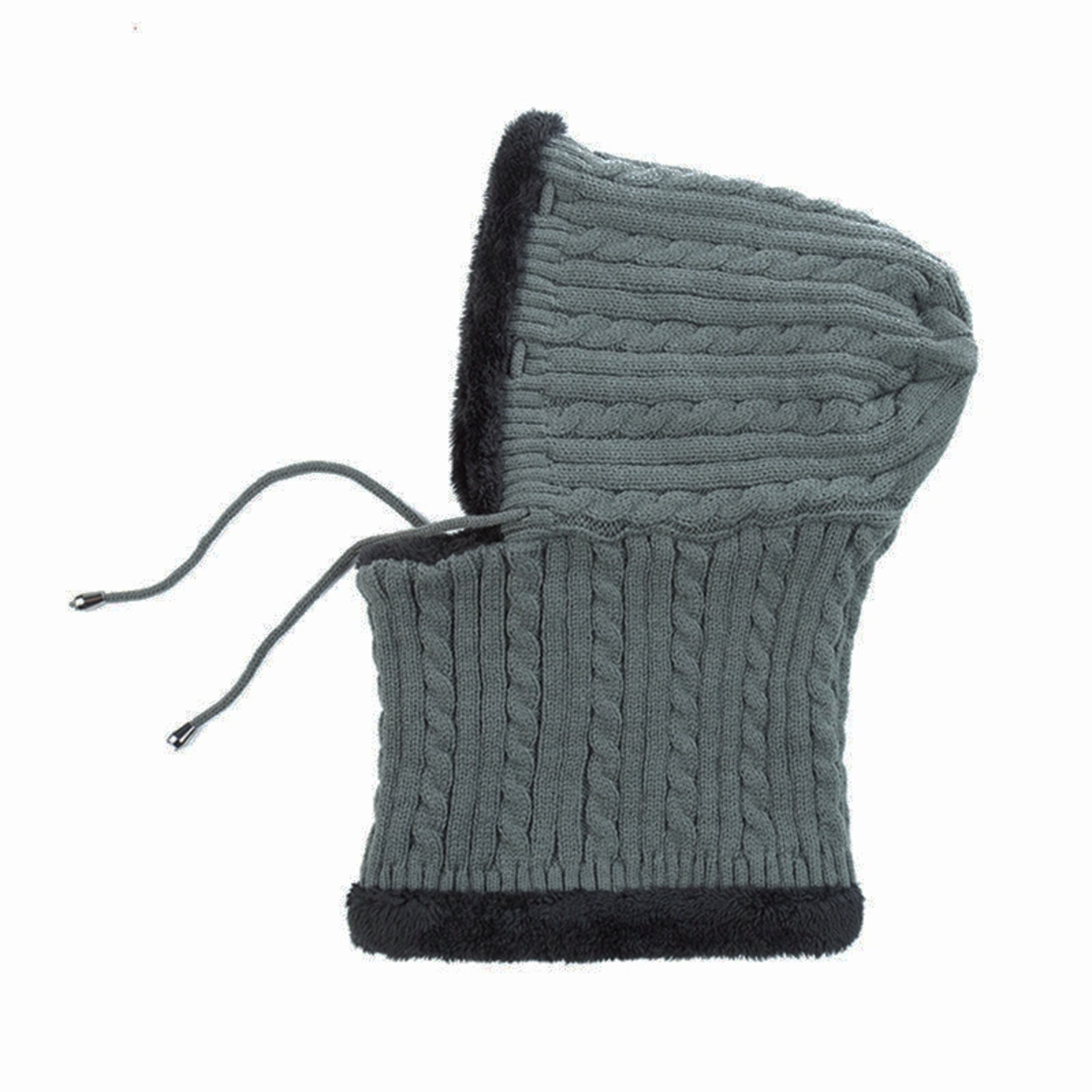 Fur Lined Warm Hat for Men and Women, Unisex Knitted Beanie Cap, Winter Neck Protection Balaclava. – view 8