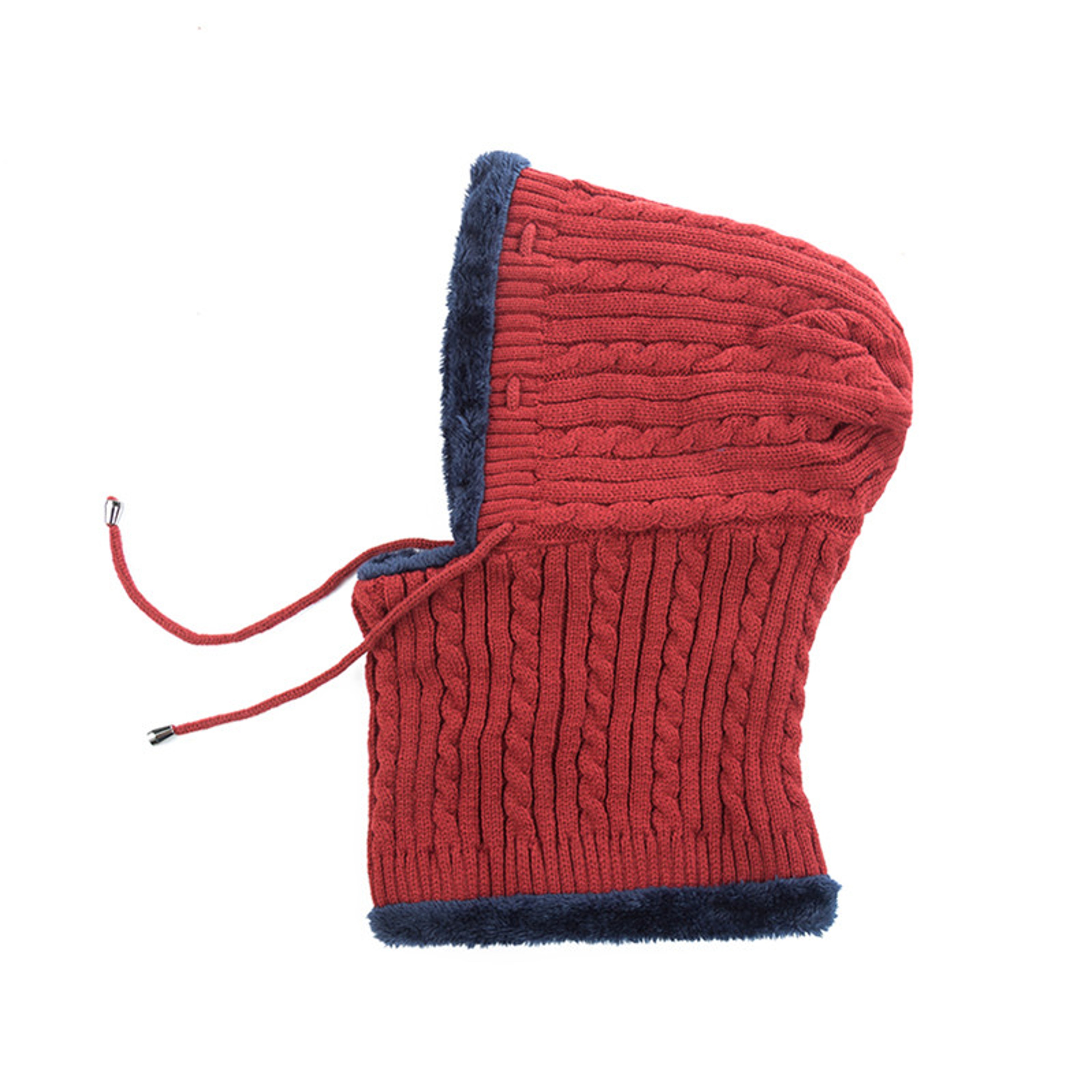 Fur Lined Warm Hat for Men and Women, Unisex Knitted Beanie Cap, Winter Neck Protection Balaclava. – view 9