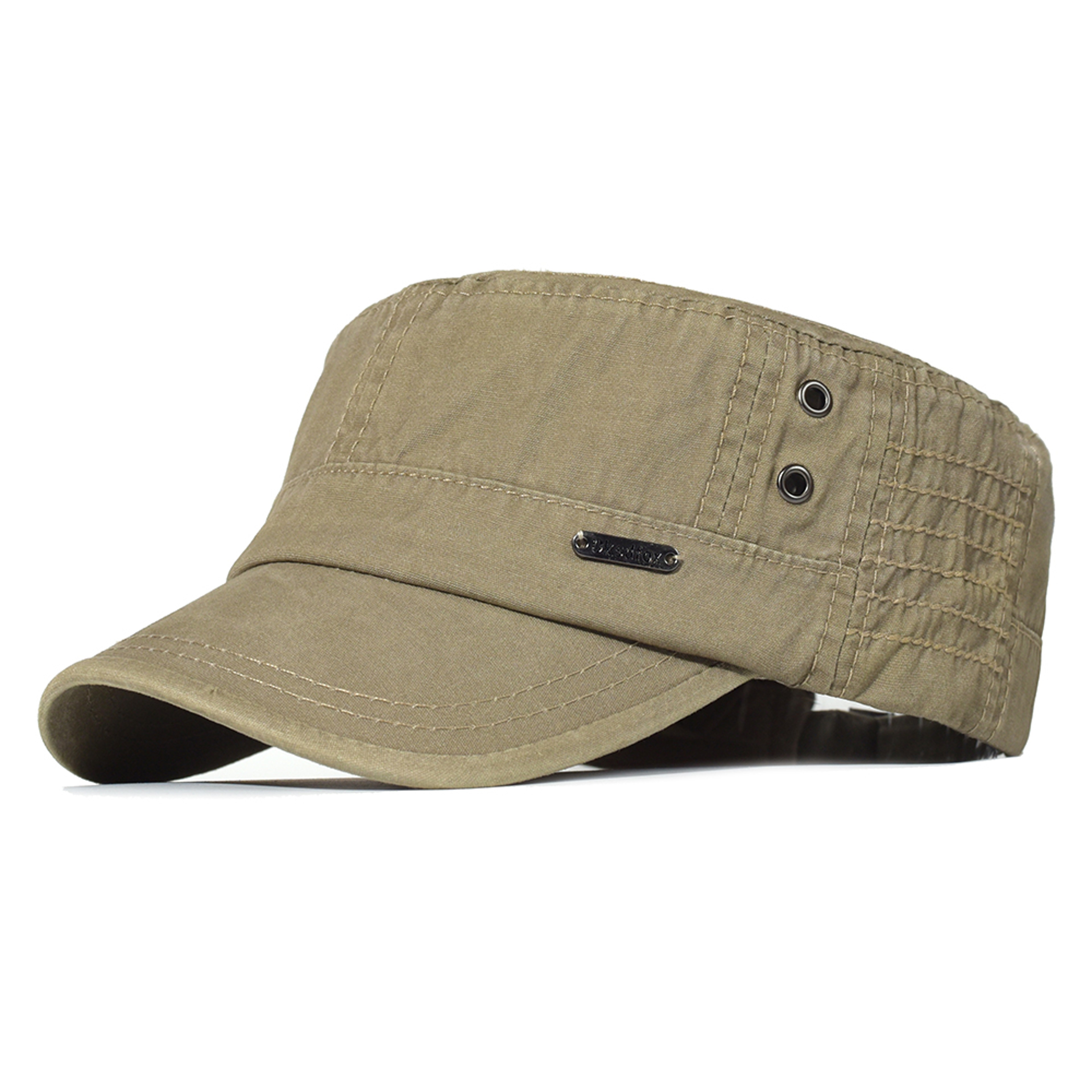 Washed Cotton Flat Cap, Unique Design Military Hat for Men Women, Four Seasons Vintage Flat Top Cap. – view 15