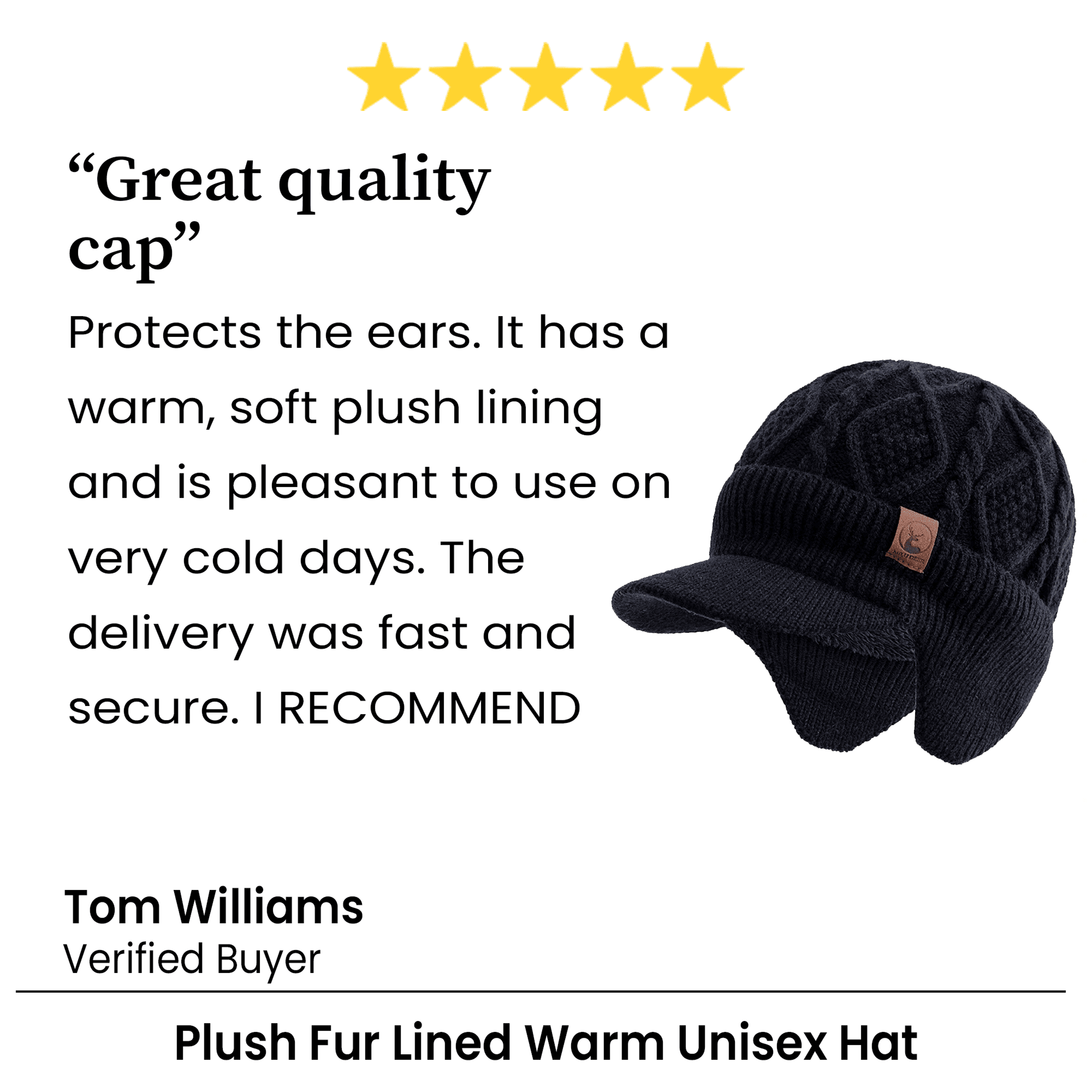 Ski Beanie With Ear Covers For AllDay Warmth Plush Lined Knit Hat For Snow Weather 13