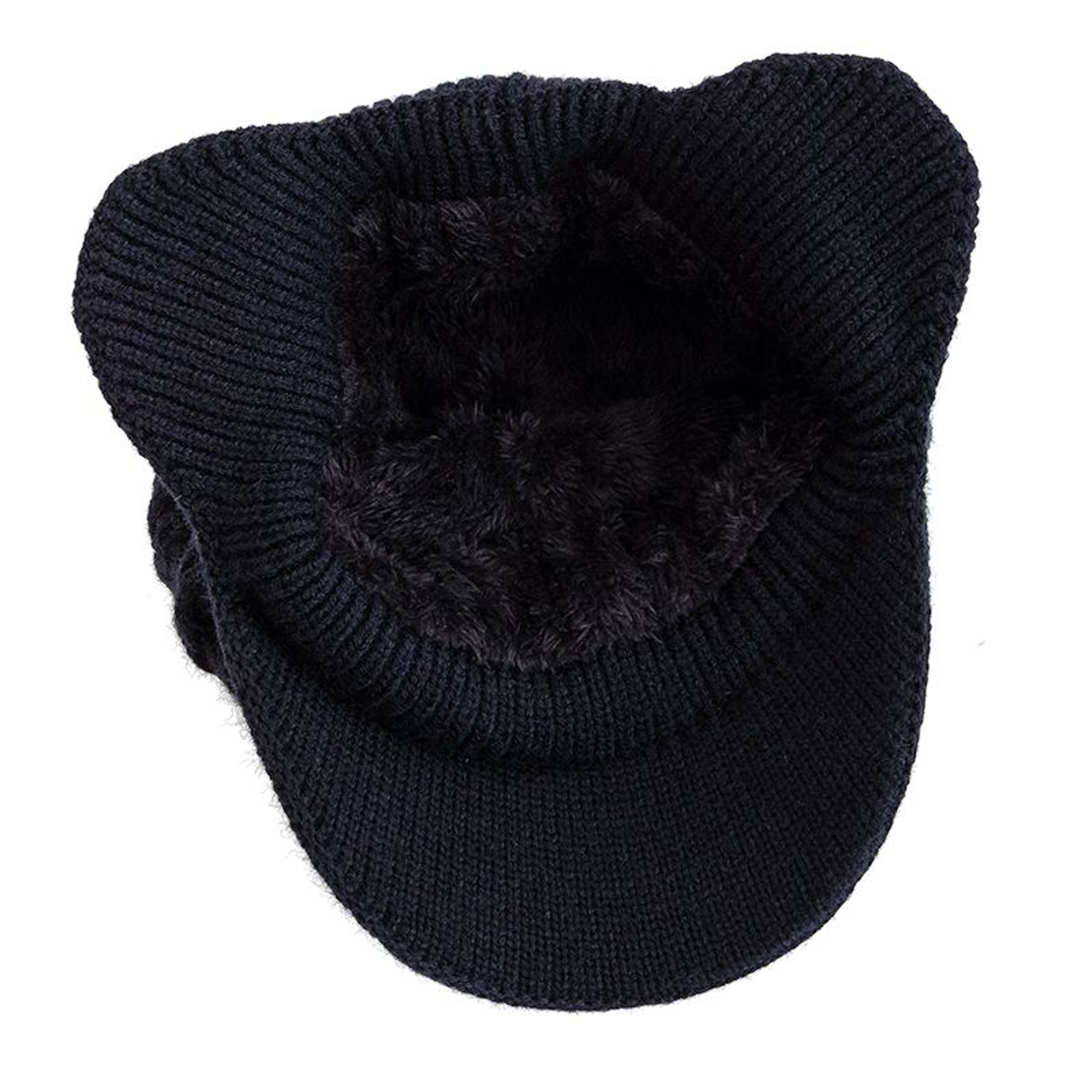 Cold Weather Fashion Beanie With Plush Fur Lining Stylish Knit Hat With Ear Coverage 5
