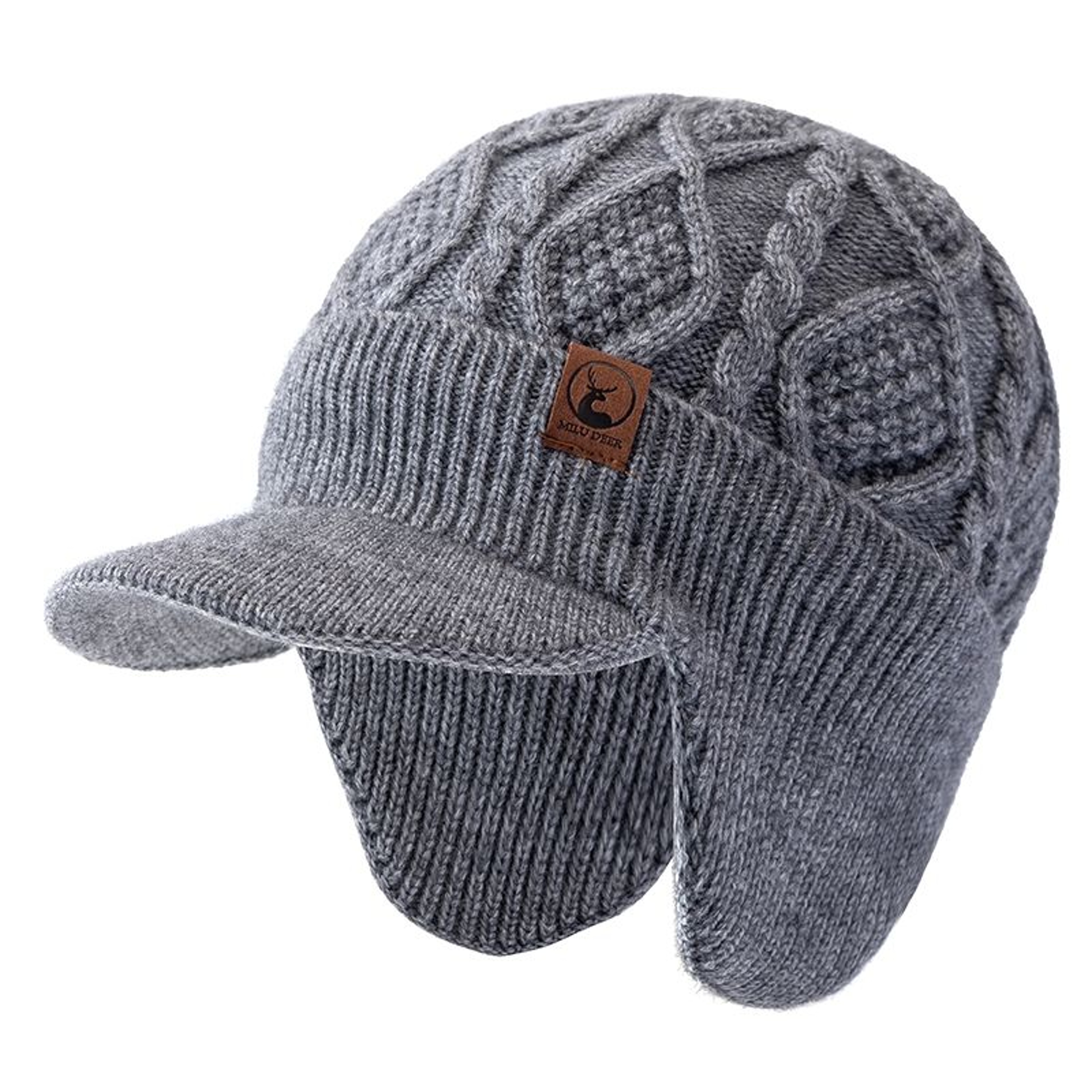Cold Weather Fashion Beanie With Plush Fur Lining Stylish Knit Hat With Ear Coverage 8