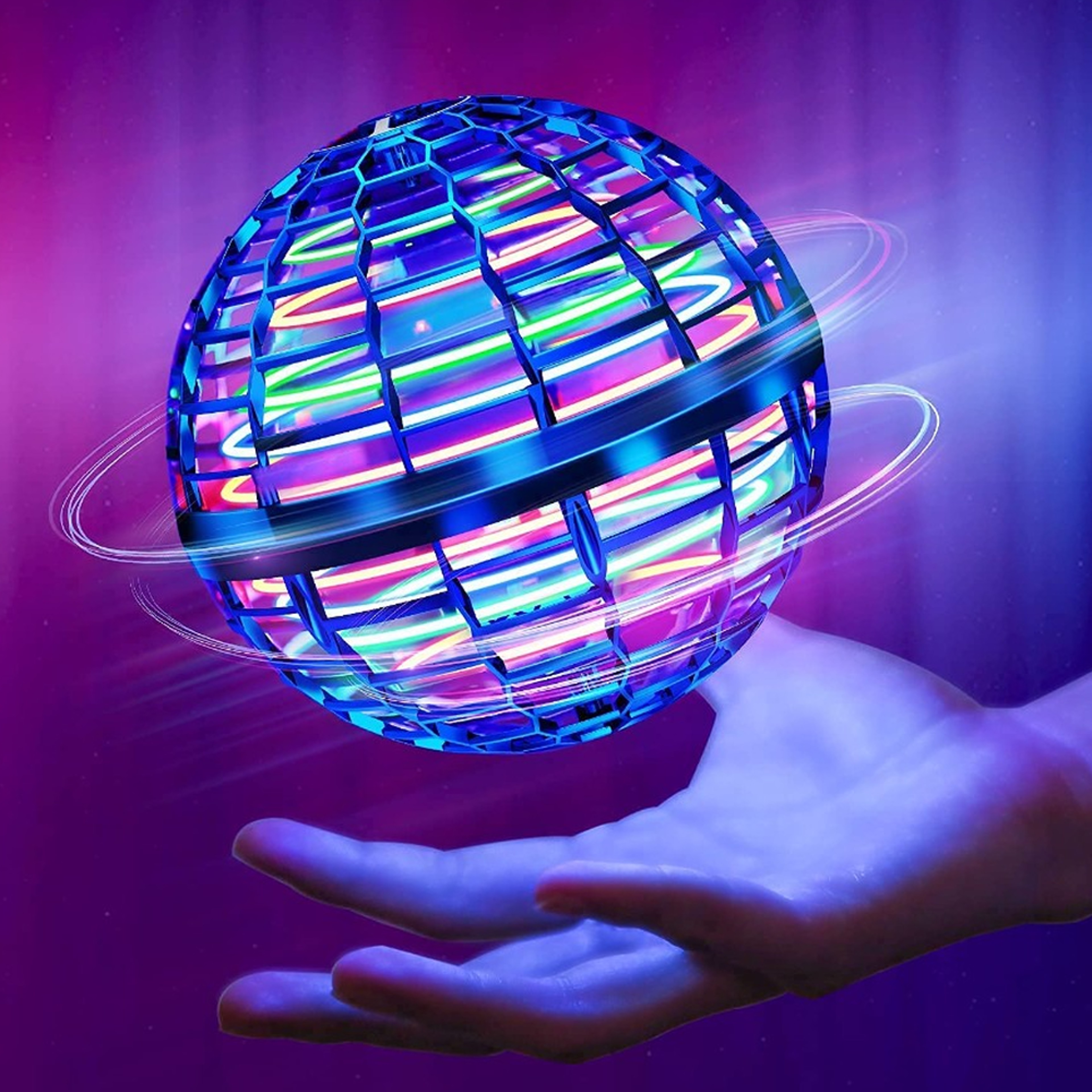 Interactive flying spinner ball for family