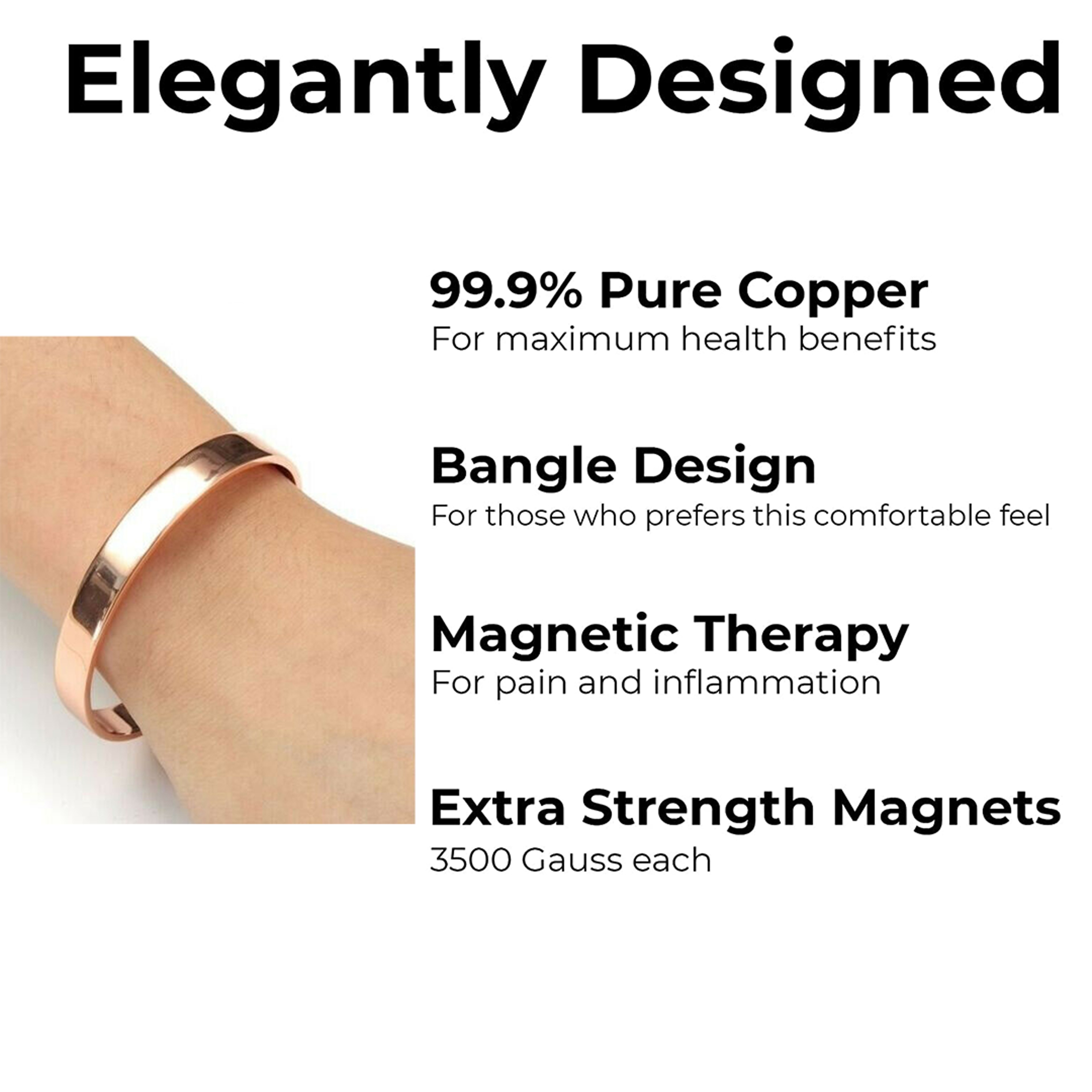 Buy adjustable magnetic copper bangle online