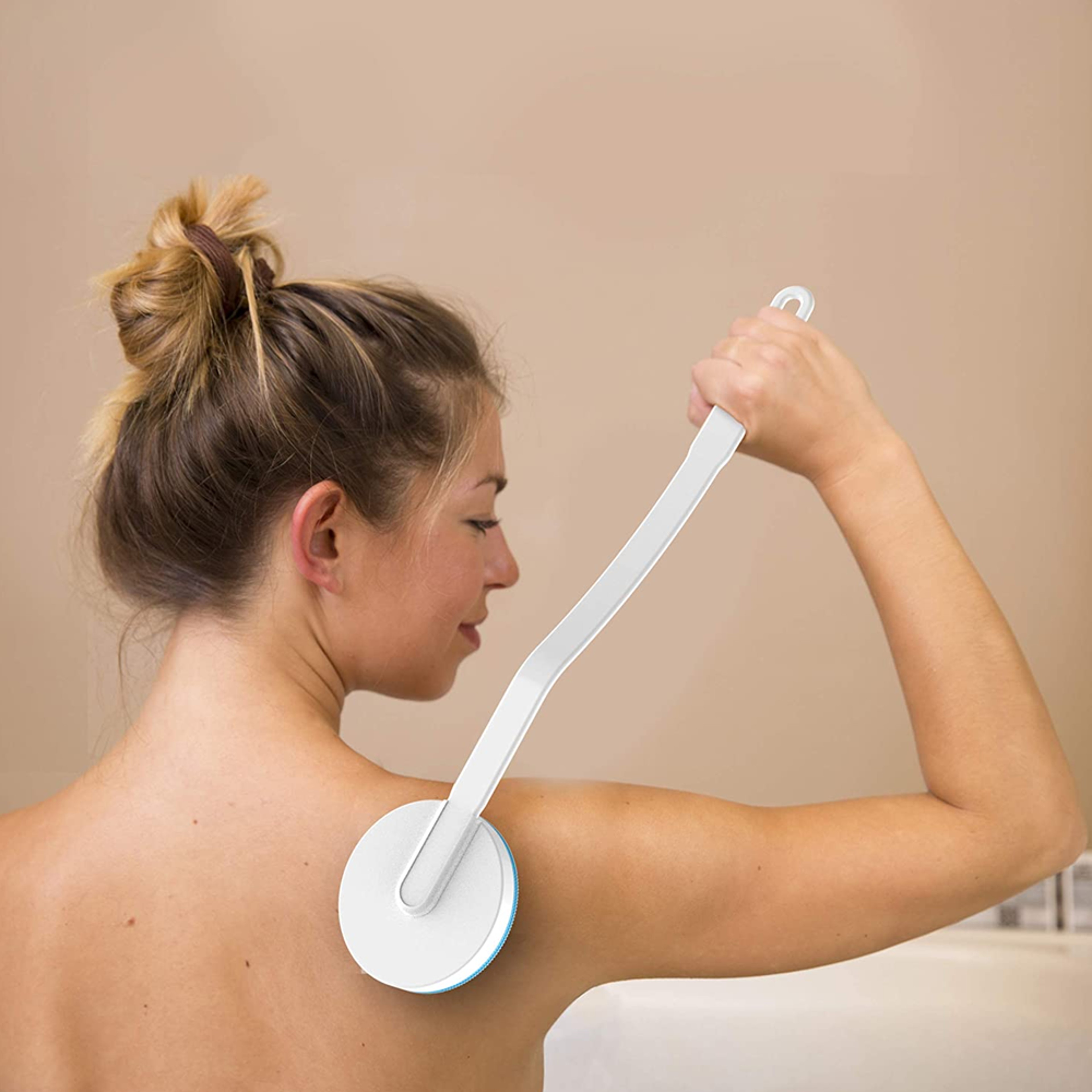 Long Handled Back Lotion Applicator and Massager