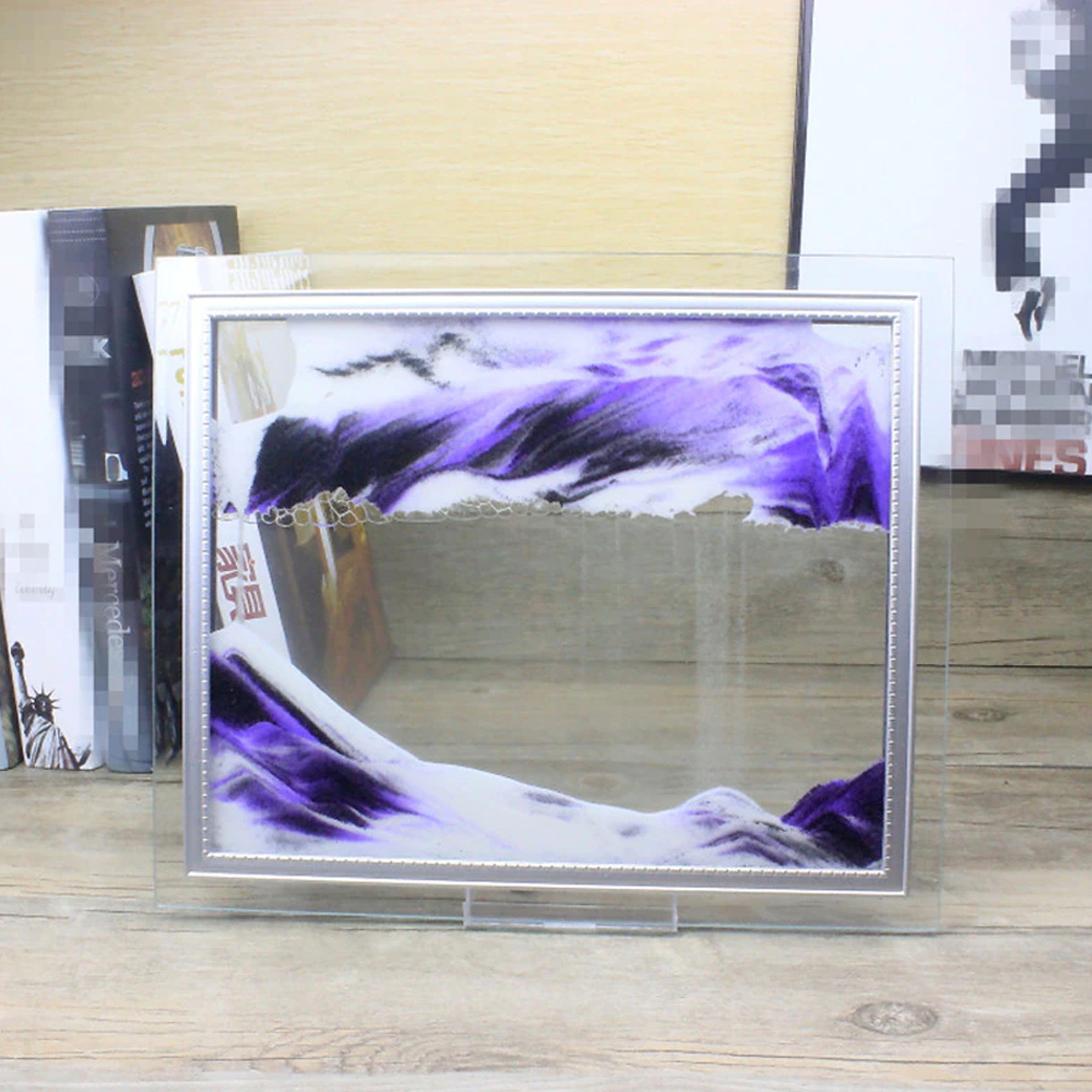 glassquicksandframehour glass purple