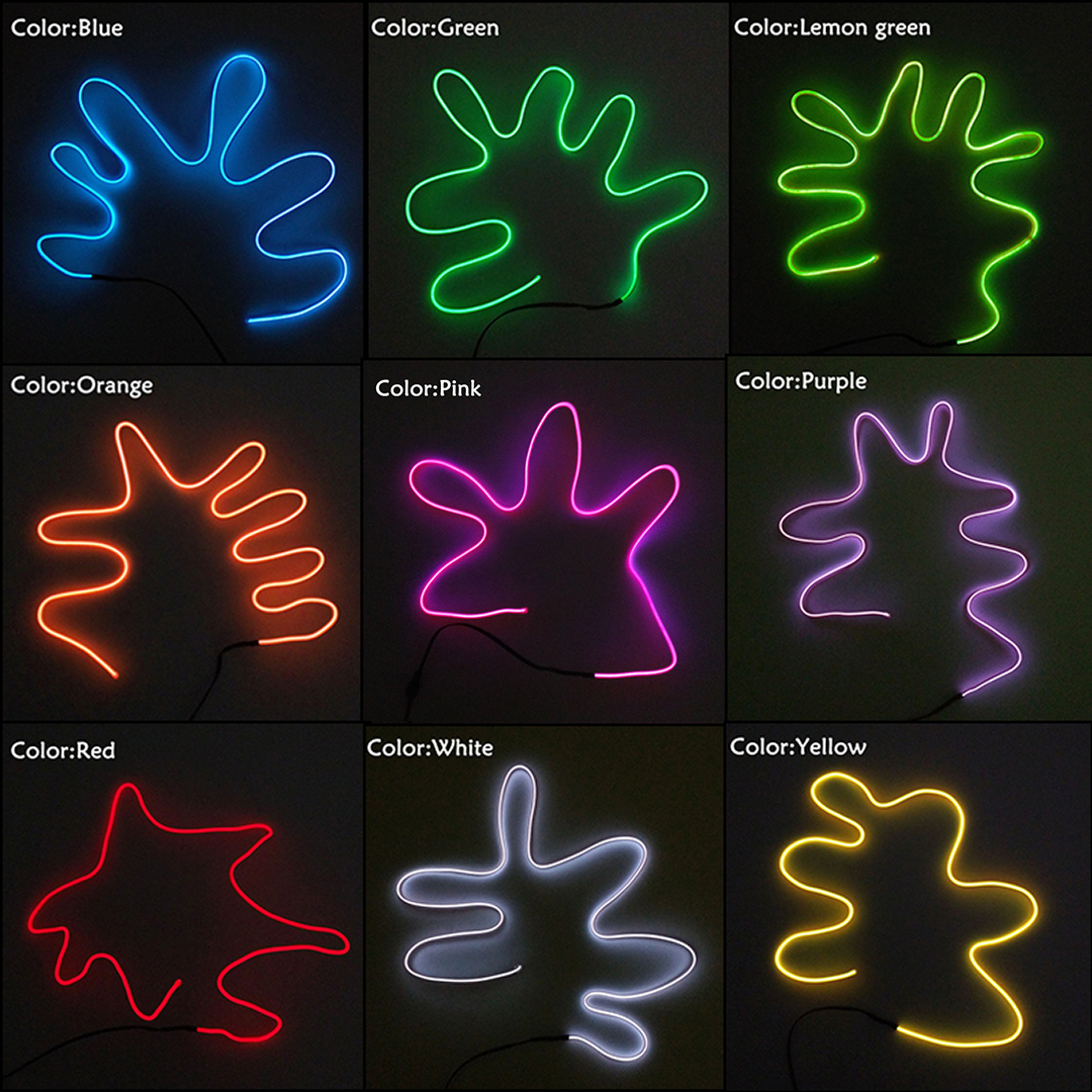 DIY Flexible Multi-Colored Neon Wire LED Lights 5