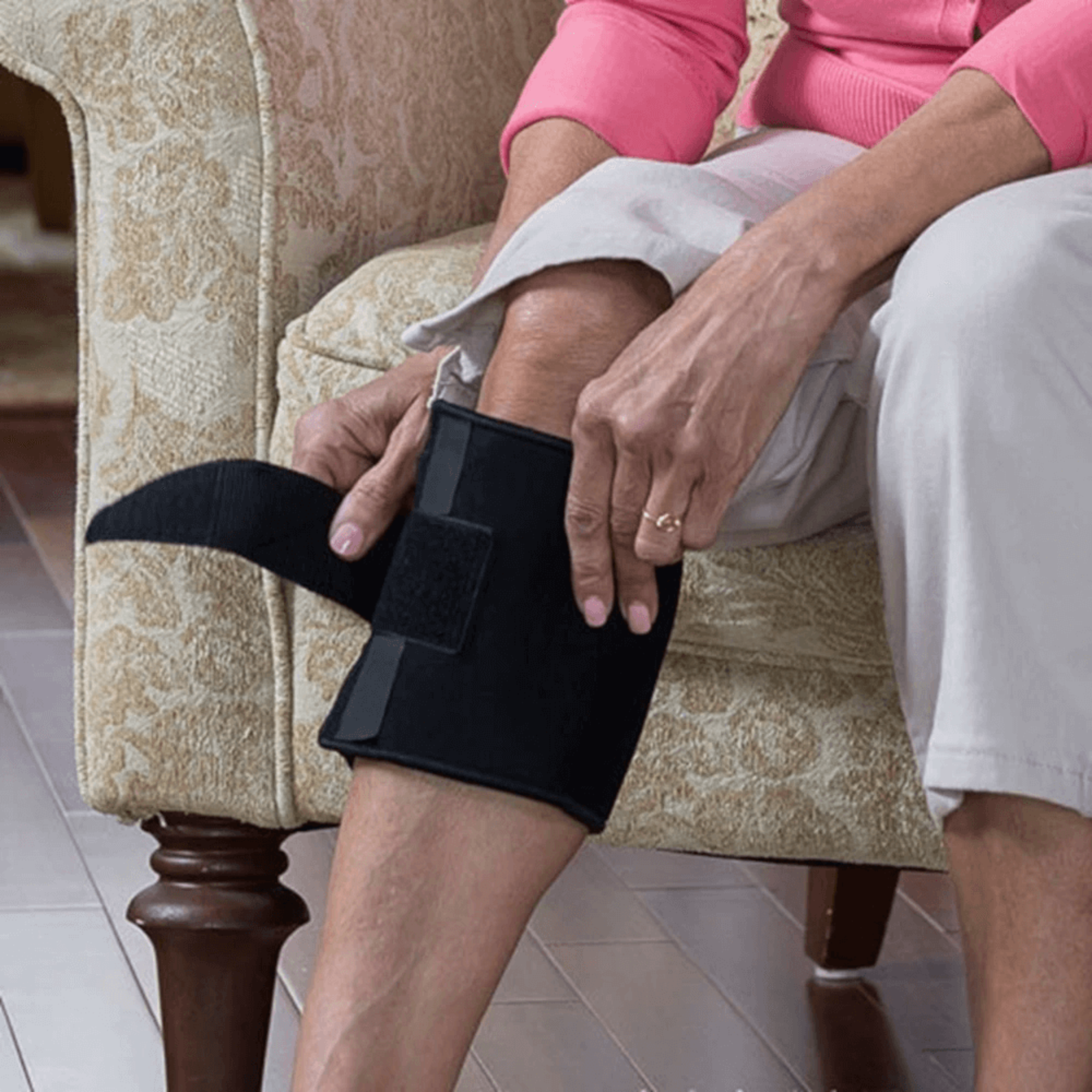 Adjustable pressure support for knee discomfort
